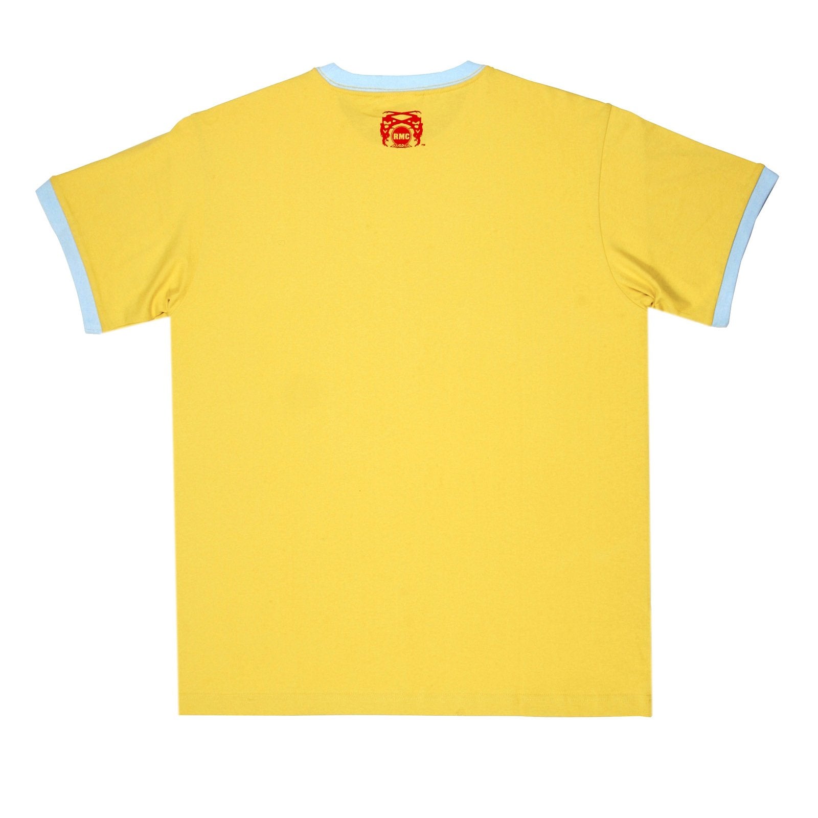 RMC JEANS PRINTED SKY BLUE CUPID REGULAR FIT CREWNECK SHORT SLEEVED YELLOW T SHIRT FOR MEN REDM6382