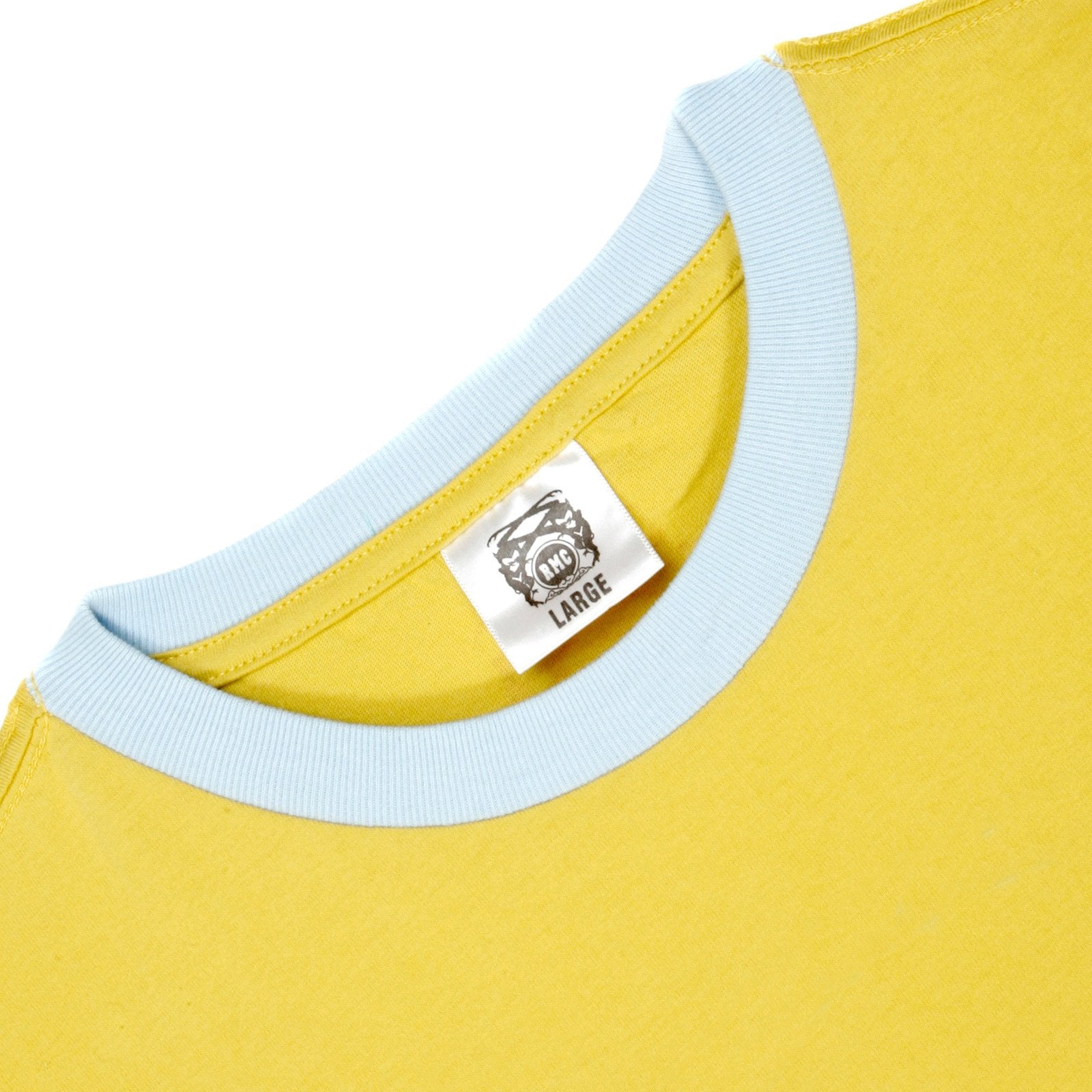 RMC JEANS PRINTED SKY BLUE CUPID REGULAR FIT CREWNECK SHORT SLEEVED YELLOW T SHIRT FOR MEN REDM6382