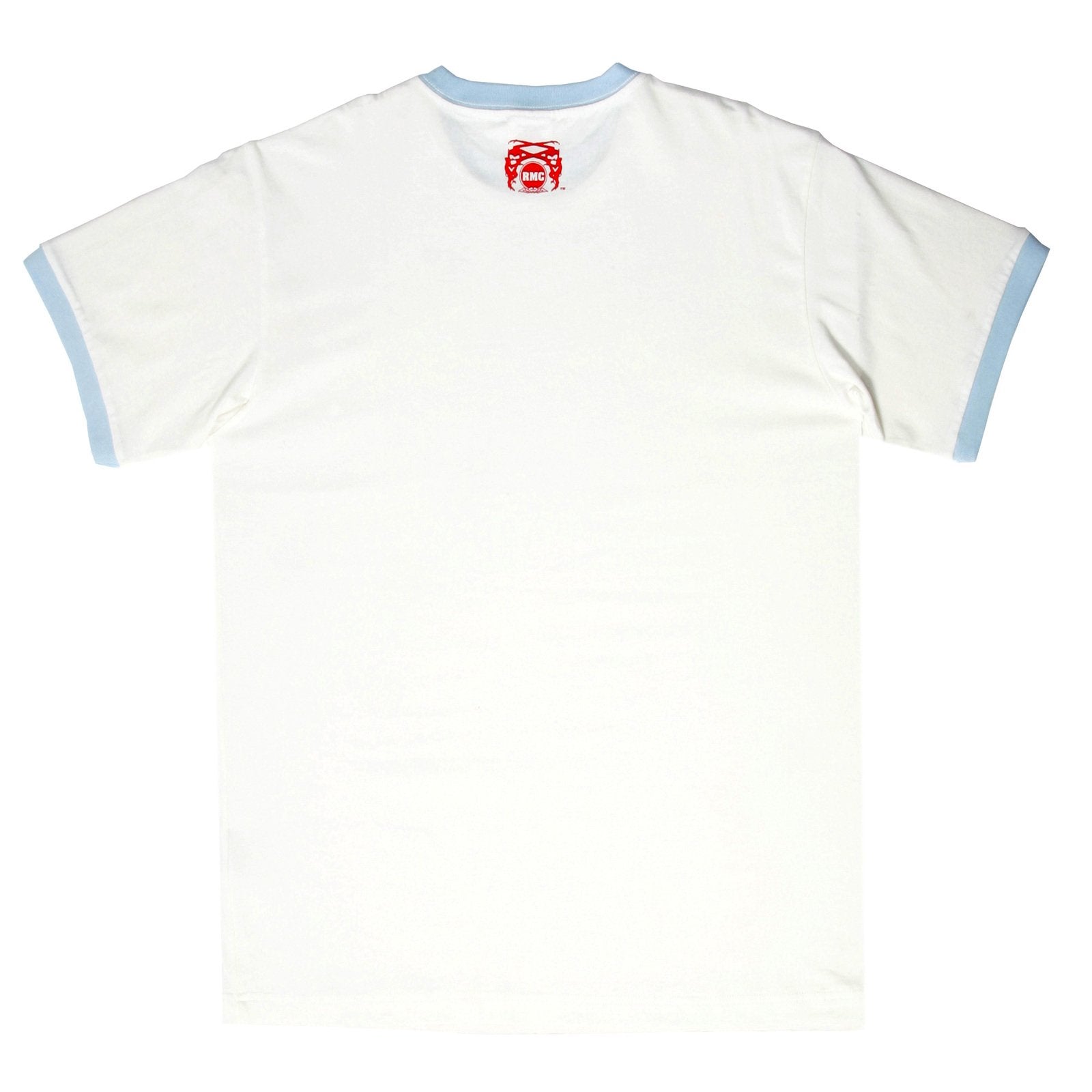 RMC JEANS WHITE REGULAR FIT SHORT SLEEVE CREW NECK T-SHIRT WITH SKY BLUE CUPID PRINT REDM6383
