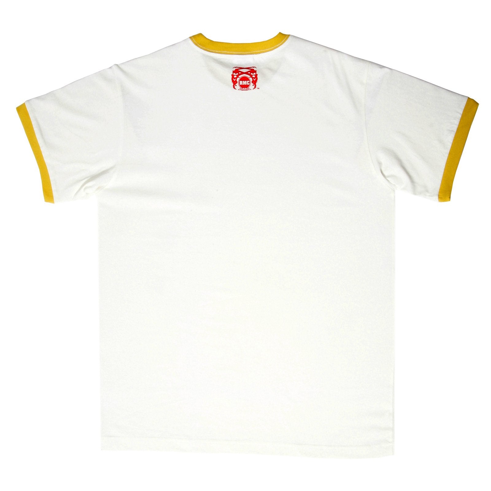 RMC JEANS WHITE REGULAR FIT SHORT SLEEVE CREW NECK T-SHIRT WITH YELLOW CUPID PRINT REDM6384