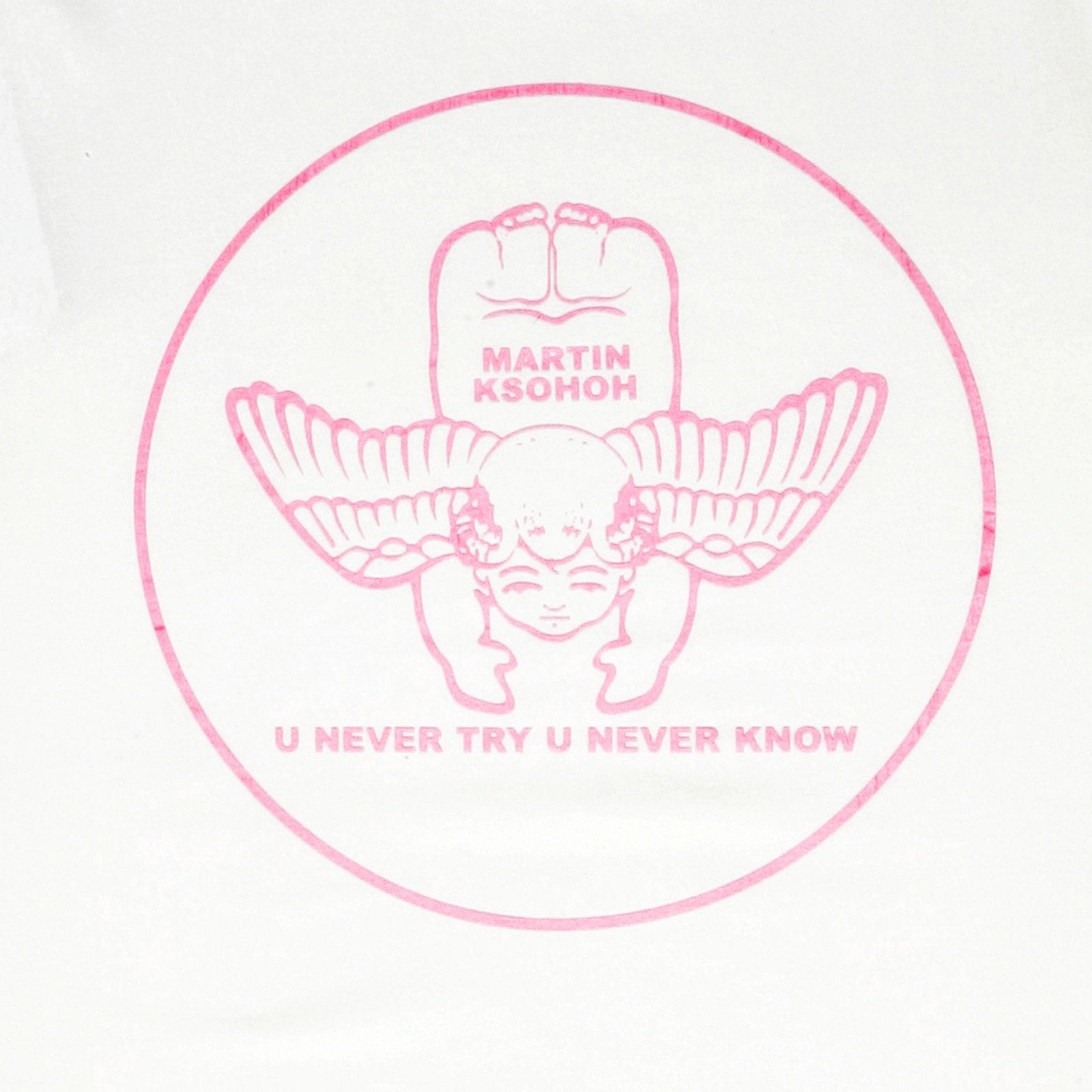 RMC JEANS WHITE REGULAR FIT SHORT SLEEVE CREW NECK T-SHIRT WITH PINK CUPID PRINT REDM6387
