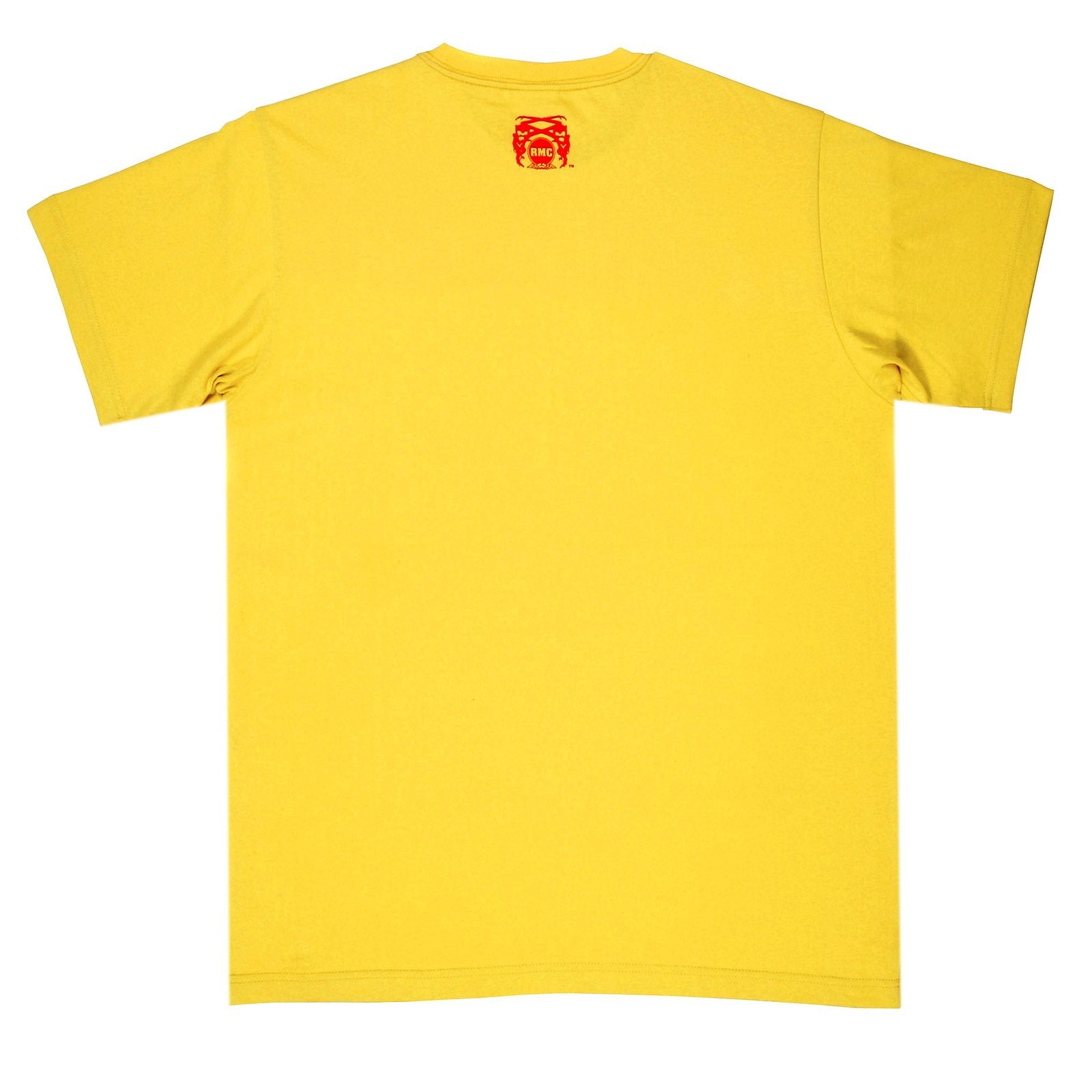 RMC JEANS YELLOW REGULAR FIT SHORT SLEEVE CREW NECK T-SHIRT WITH USA AND MULTICOLOUR GEISHA PRINT REDM6394