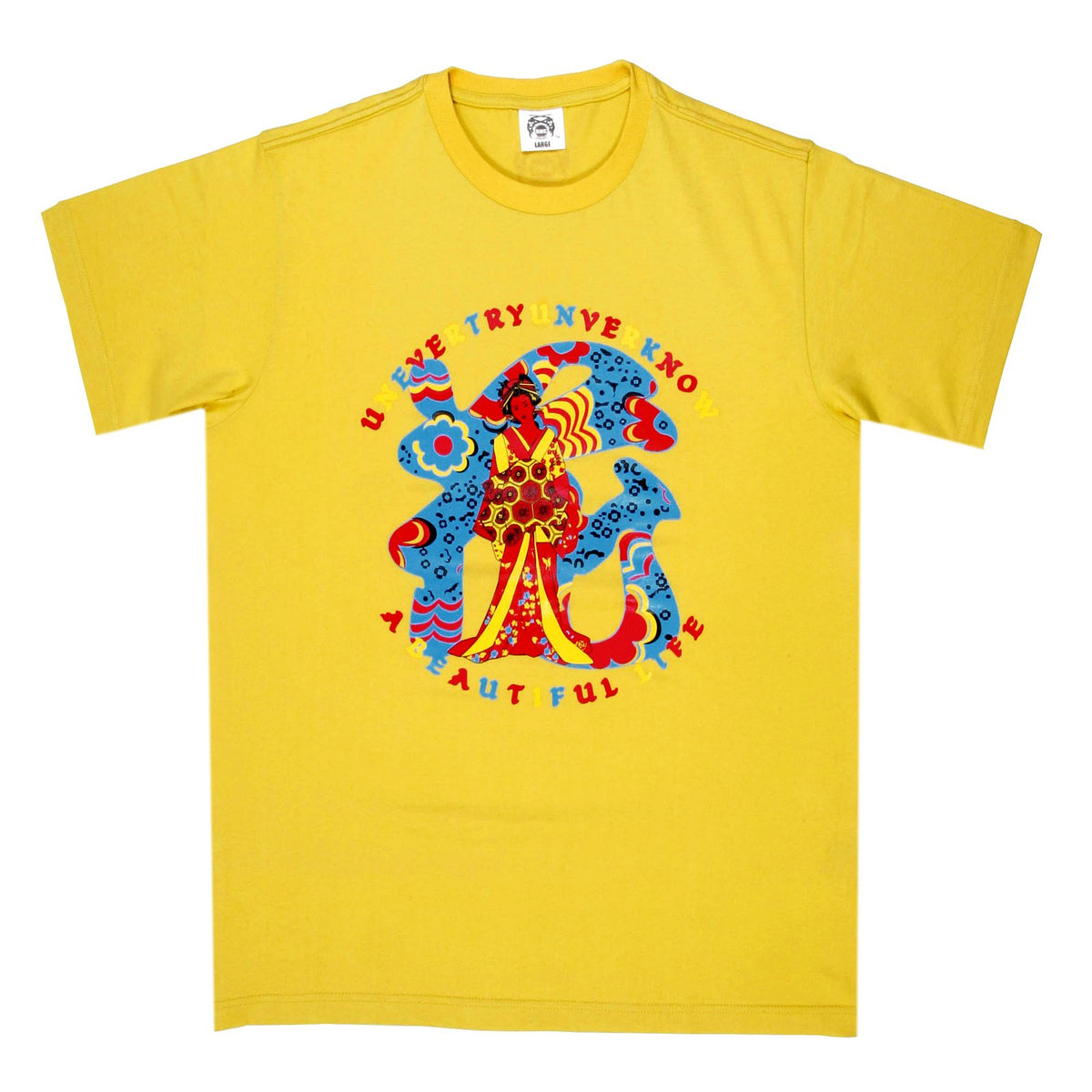 RMC JEANS YELLOW REGULAR FIT SHORT SLEEVE CREW NECK T-SHIRT WITH SHEHANA YOGAHAR FLOWER PRINT REDM6397