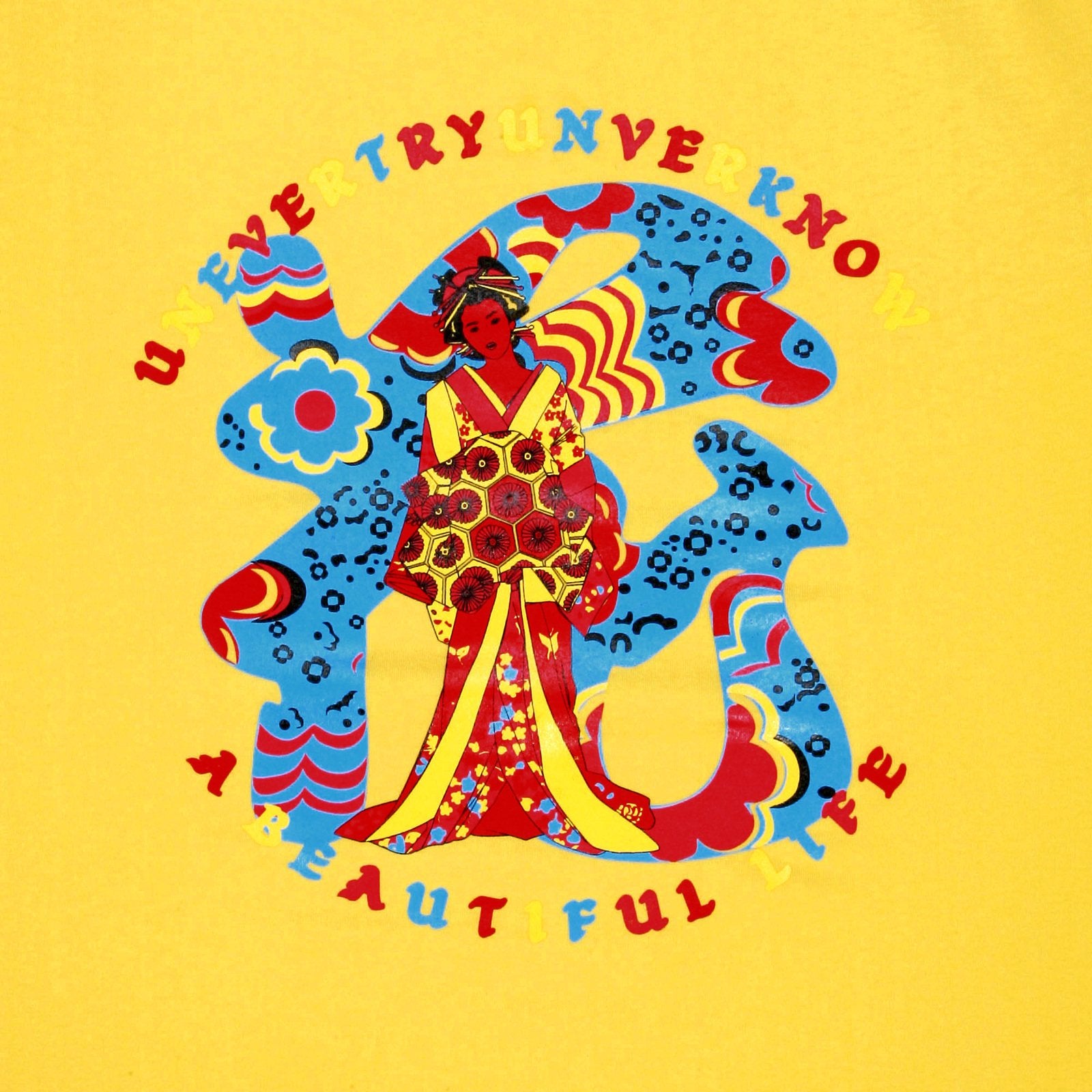 RMC JEANS YELLOW REGULAR FIT SHORT SLEEVE CREW NECK T-SHIRT WITH SHEHANA YOGAHAR FLOWER PRINT REDM6397