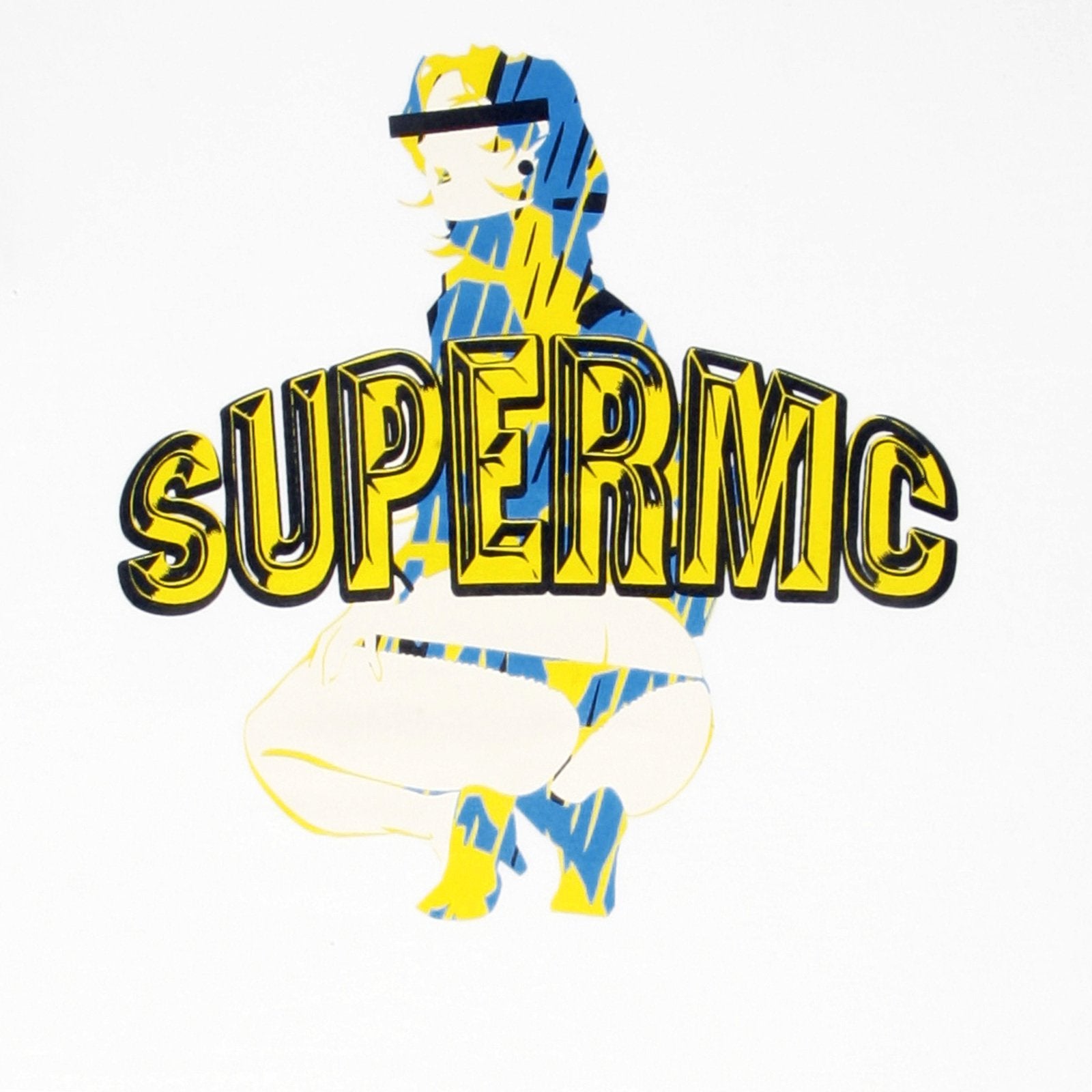 RMC JEANS WHITE REGULAR FIT SHORT SLEEVE CREW NECK T-SHIRT FOR MEN WITH SUPERMC PRINT REDM6405
