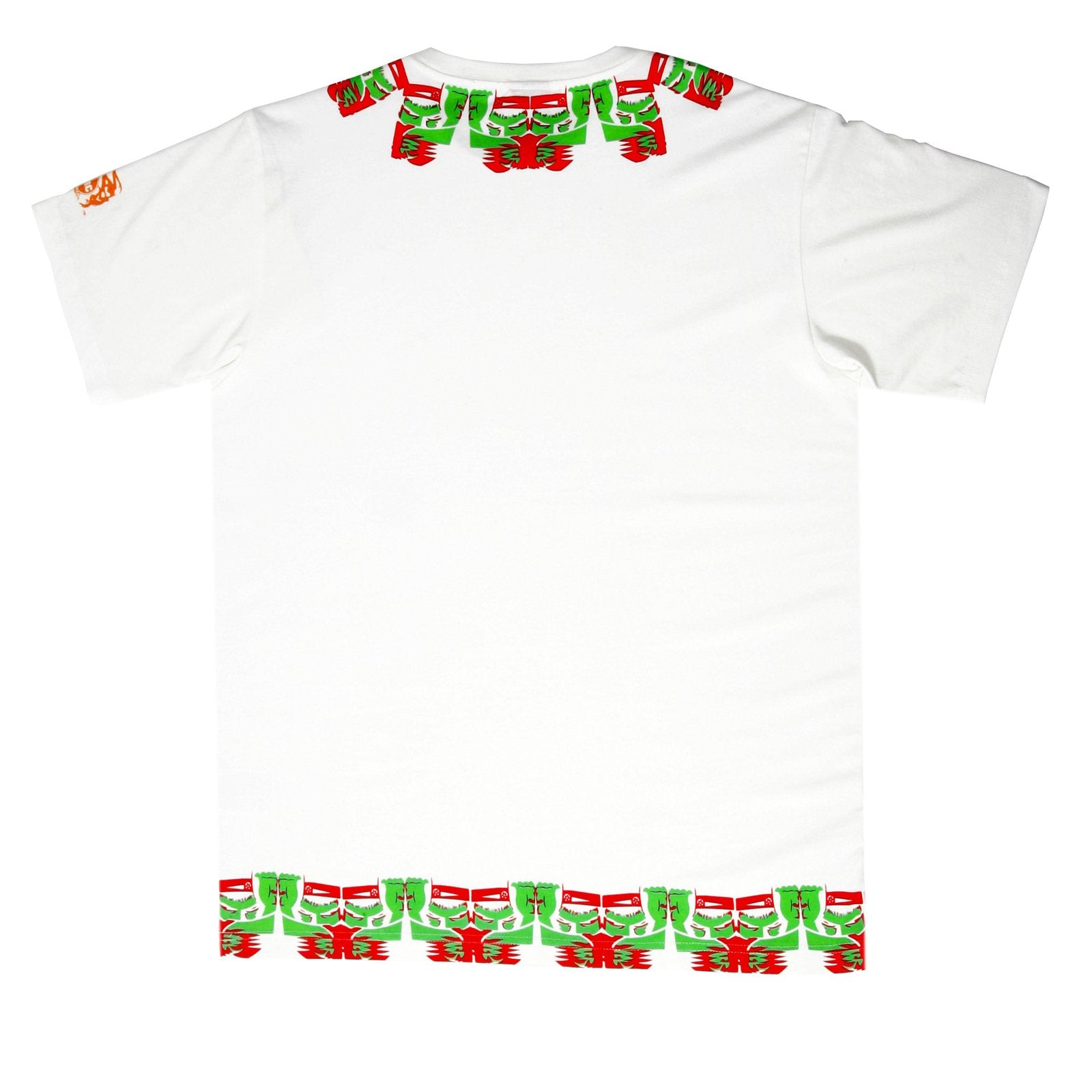 RMC JEANS WHITE REGULAR FIT SHORT SLEEVE CREW NECK T-SHIRT FOR MEN WITH SAMURAI PRINT REDM6410