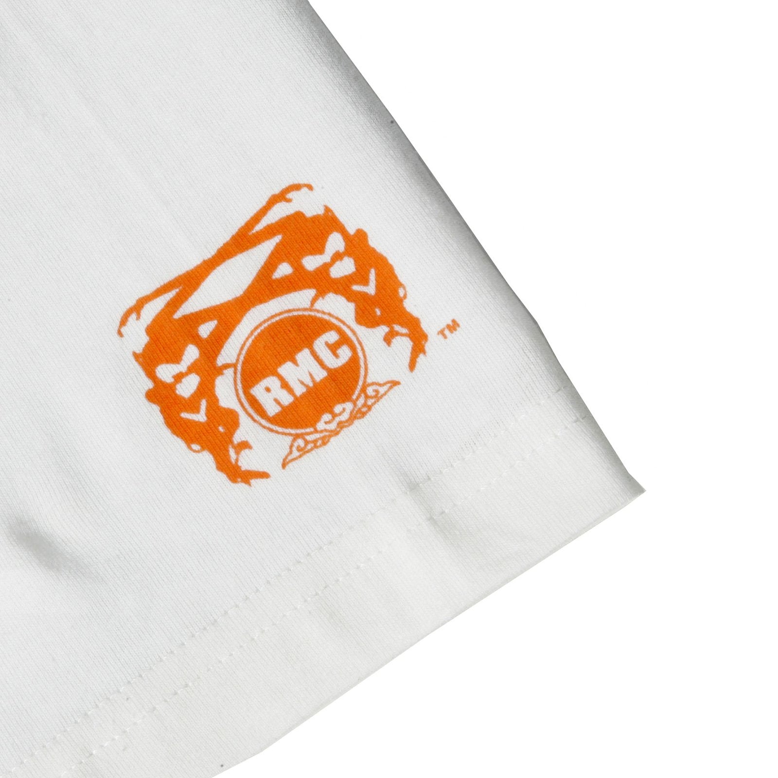 RMC JEANS WHITE REGULAR FIT SHORT SLEEVE CREW NECK T-SHIRT FOR MEN WITH SAMURAI PRINT REDM6410