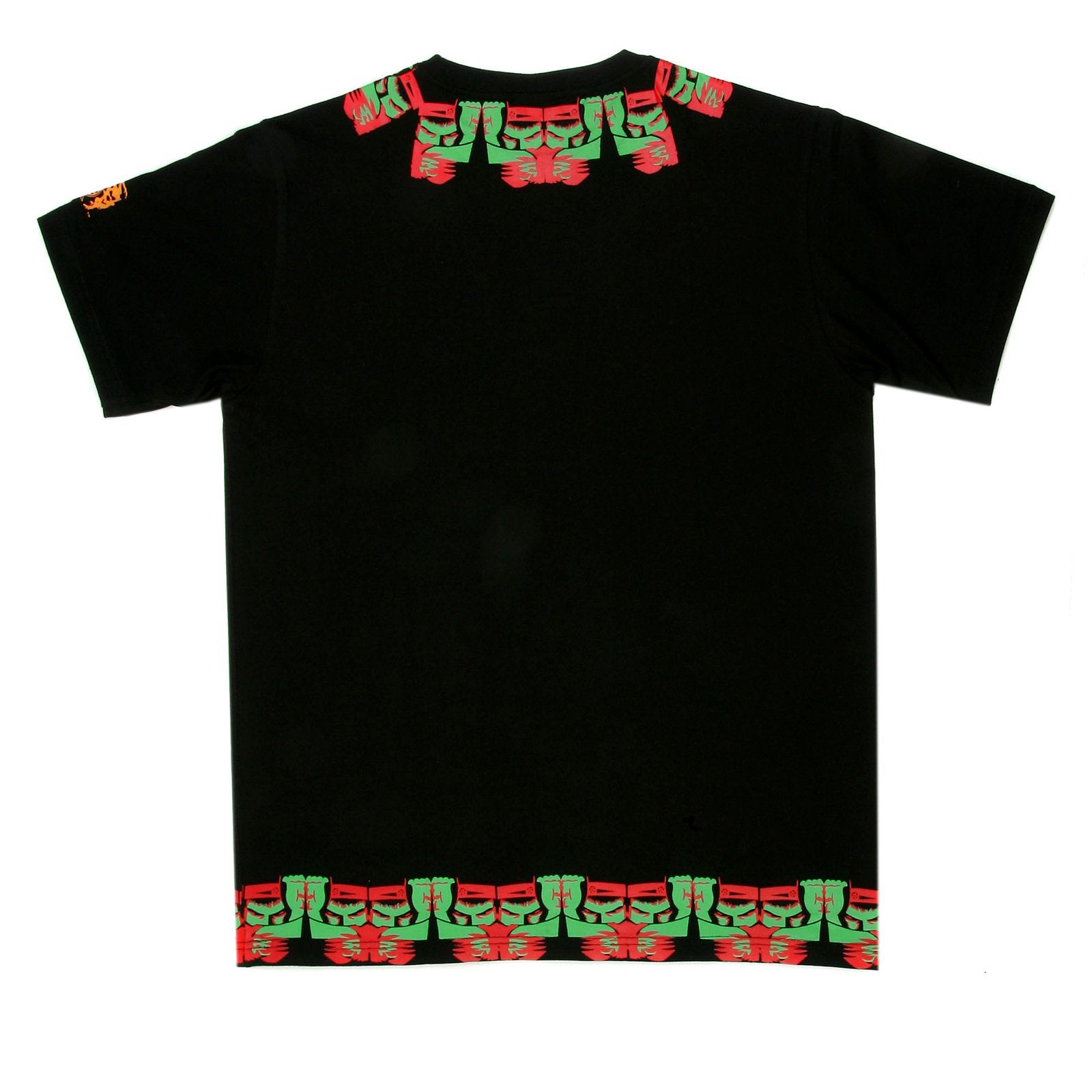 RMC JEANS BLACK REGULAR FIT SHORT SLEEVE CREW NECK T-SHIRT FOR MEN WITH SAMURAI PRINT REDM6411