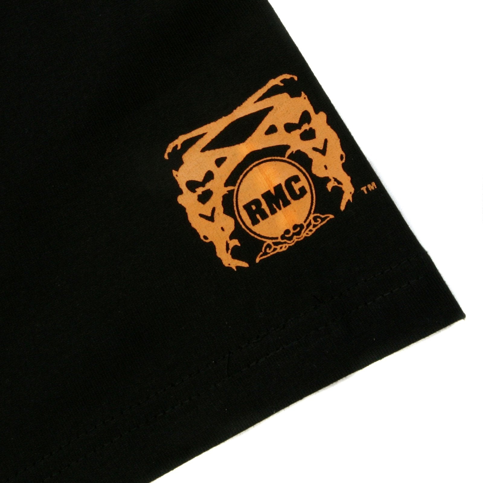 RMC JEANS BLACK REGULAR FIT SHORT SLEEVE CREW NECK T-SHIRT FOR MEN WITH SAMURAI PRINT REDM6411