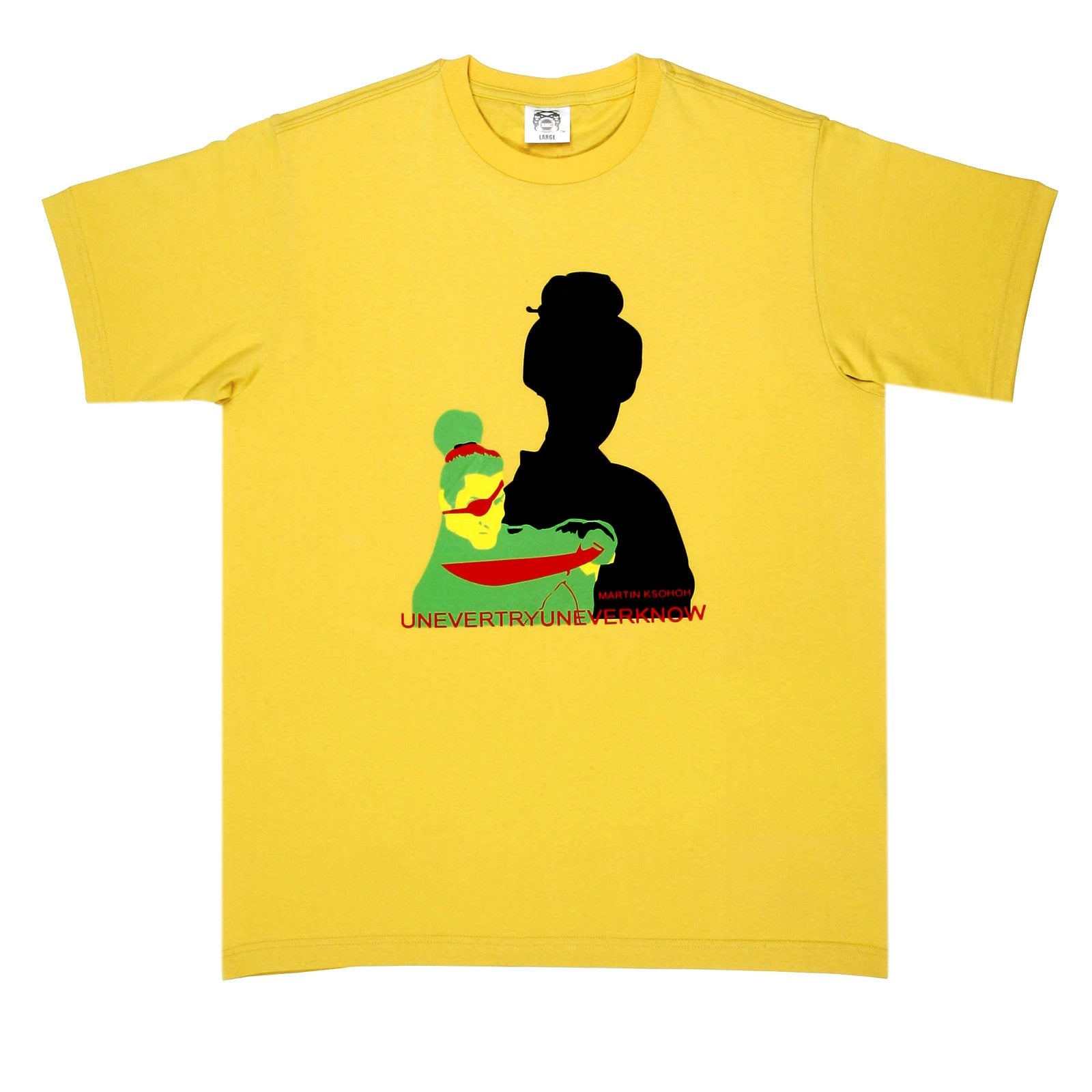 RMC JEANS YELLOW REGULAR FIT SHORT SLEEVE CREW NECK T-SHIRT FOR MEN WITH PRINTED KNIFEMEN REDM6415