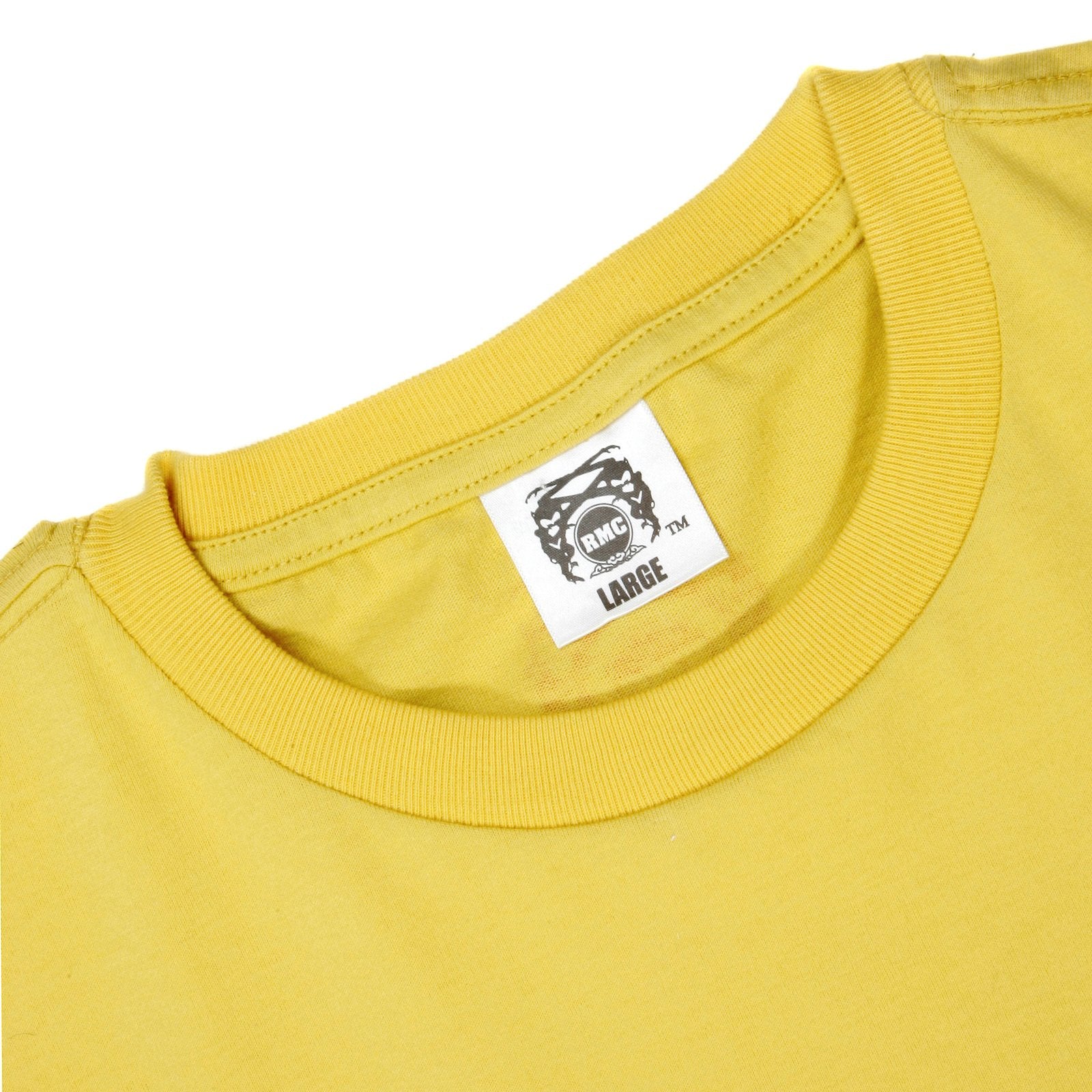 RMC JEANS YELLOW REGULAR FIT SHORT SLEEVE CREW NECK T-SHIRT FOR MEN WITH PRINTED KNIFEMEN REDM6415