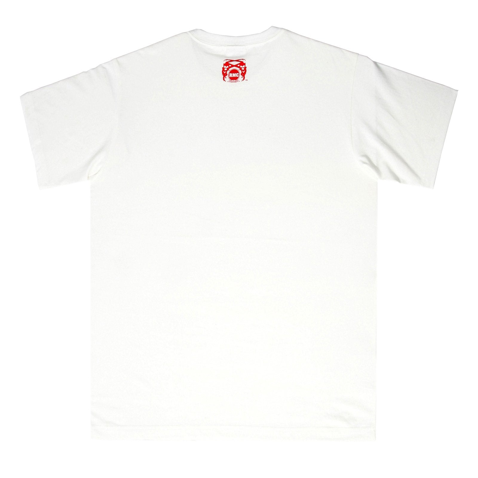 RMC JEANS WHITE REGULAR FIT SHORT SLEEVE CREW NECK T-SHIRT FOR MEN WITH PRINTED KNIFEMEN REDM6419