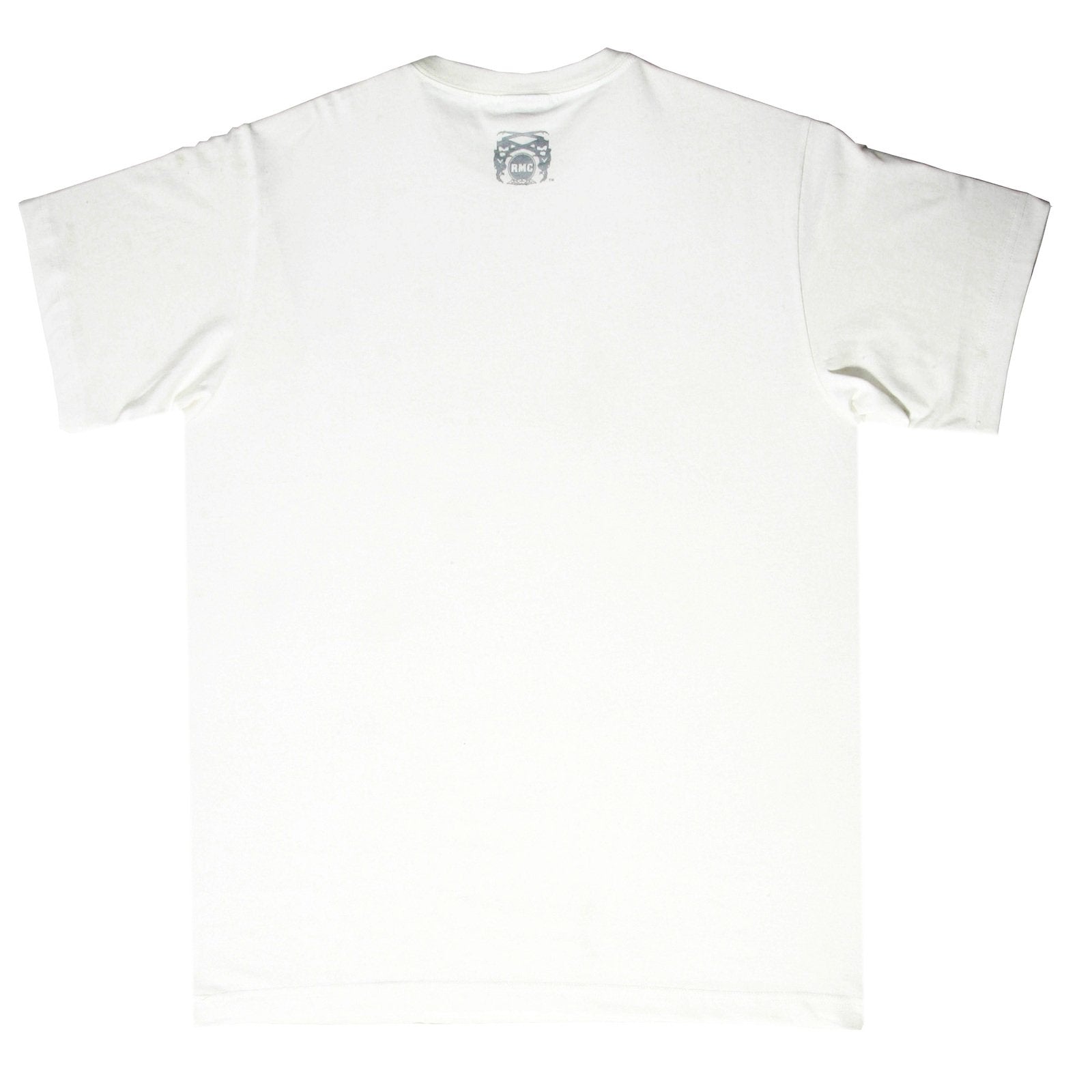 RMC JEANS WHITE REGULAR FIT SHORT SLEEVE CREW NECK T-SHIRT FOR MEN WITH CHAMPION PRINT REDM8497