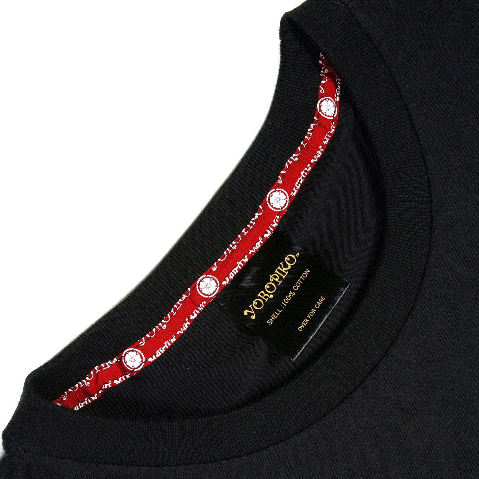 YOROPIKO REGULAR FIT BLACK CREW NECK PRINTED LOGO SHORT SLEEVE T-SHIRT YORO3483