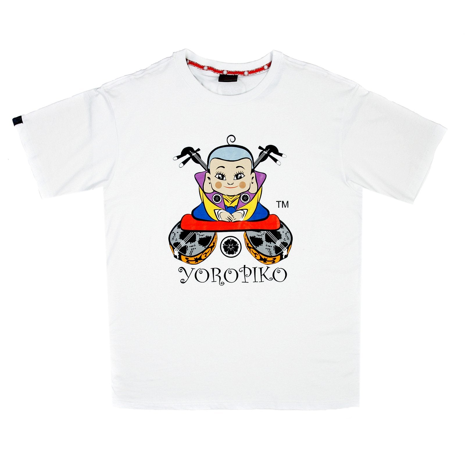 YOROPIKO REGULAR FIT WHITE CREW NECK PRINTED LOGO SHORT SLEEVE T-SHIRT YORO3485