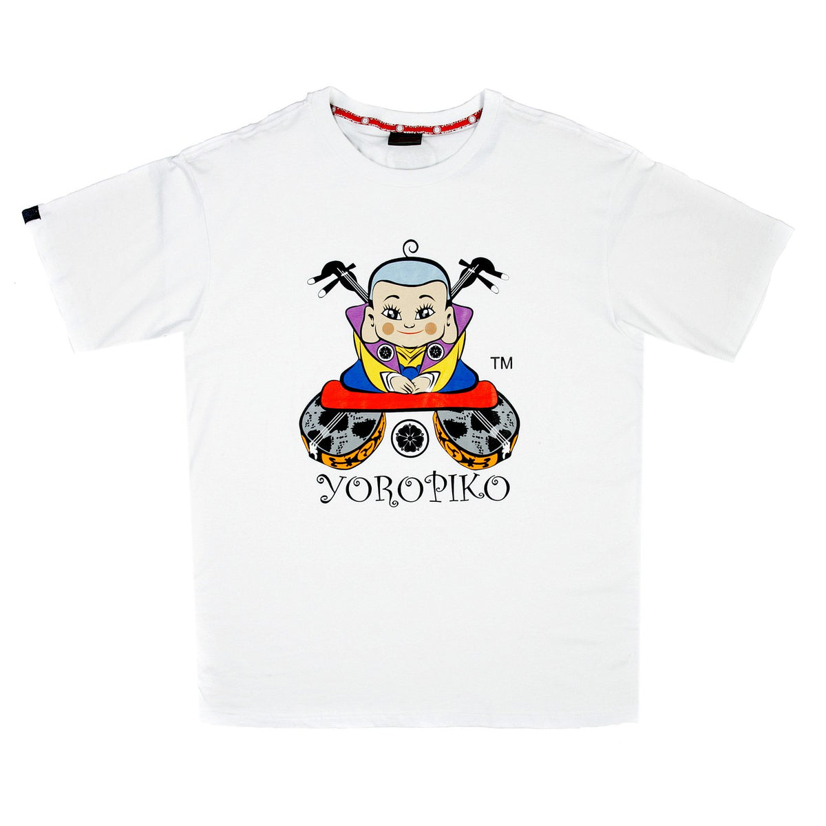 YOROPIKO REGULAR FIT WHITE CREW NECK PRINTED LOGO SHORT SLEEVE T-SHIRT YORO3485