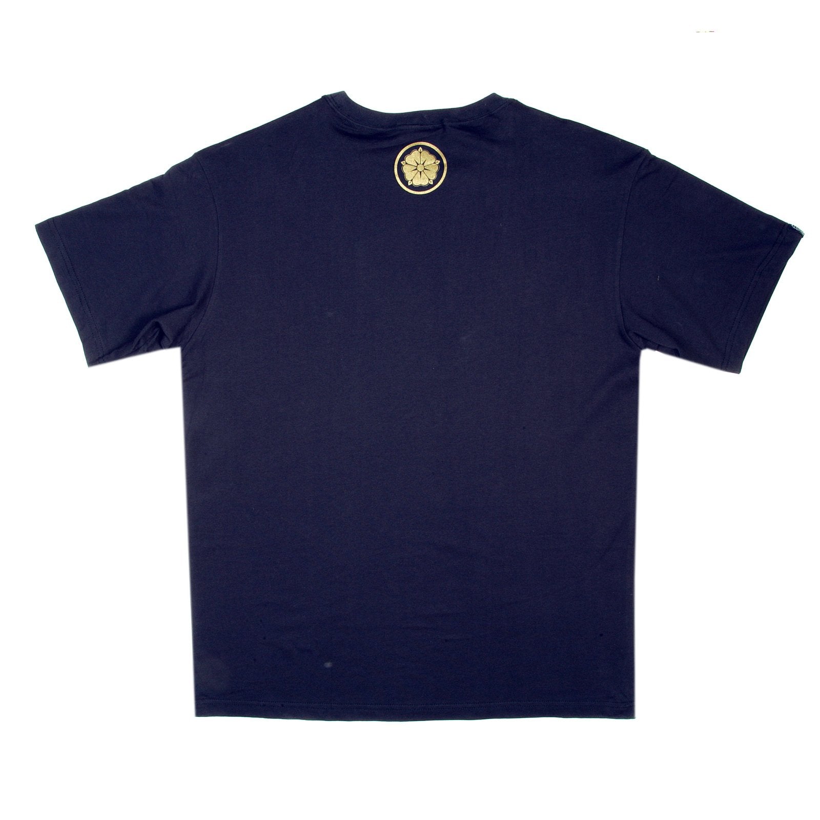 YOROPIKO NAVY BLUE REGULAR FIT LOGO PRINTED CREW NECK T-SHIRT YORO3489