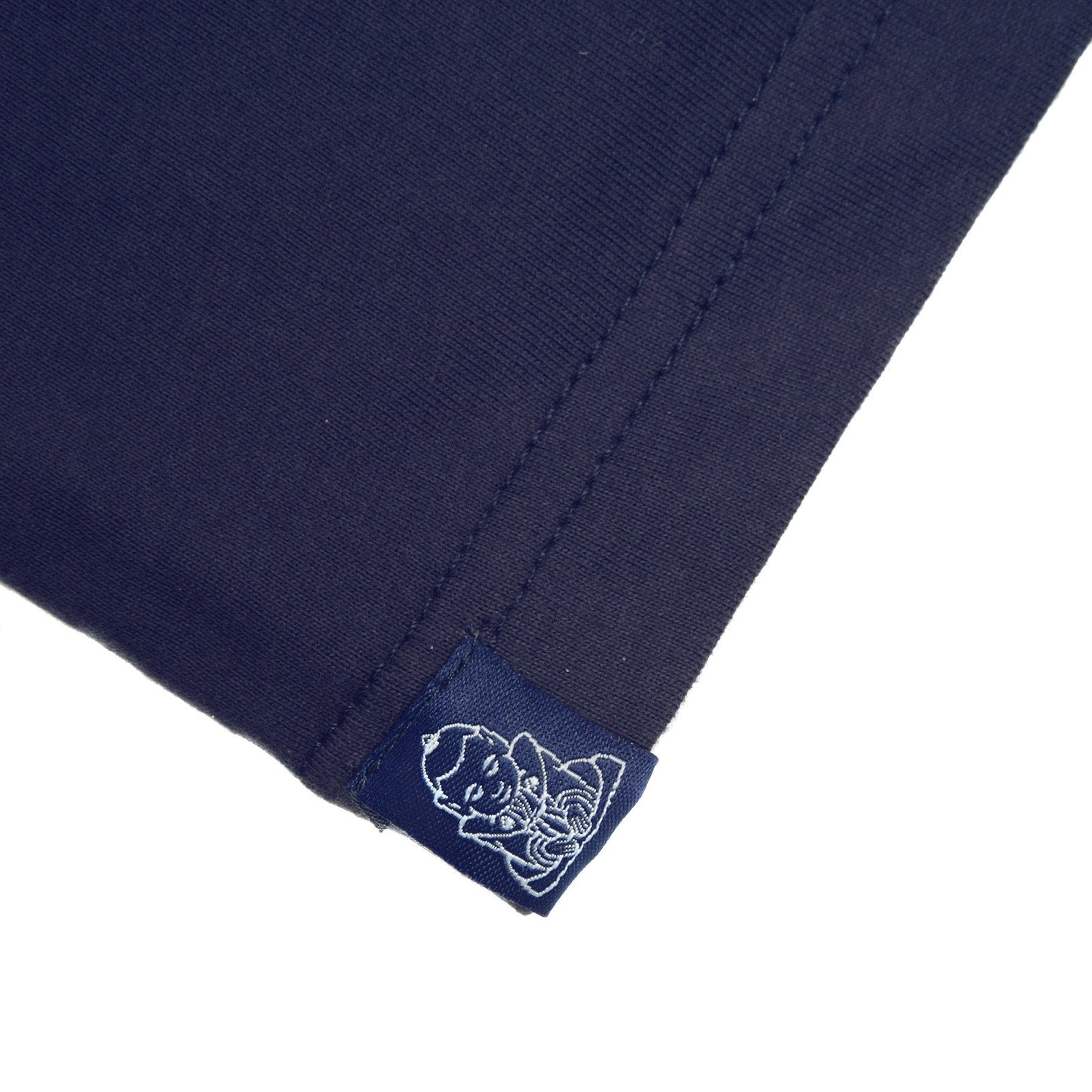 YOROPIKO NAVY BLUE REGULAR FIT LOGO PRINTED CREW NECK T-SHIRT YORO3489