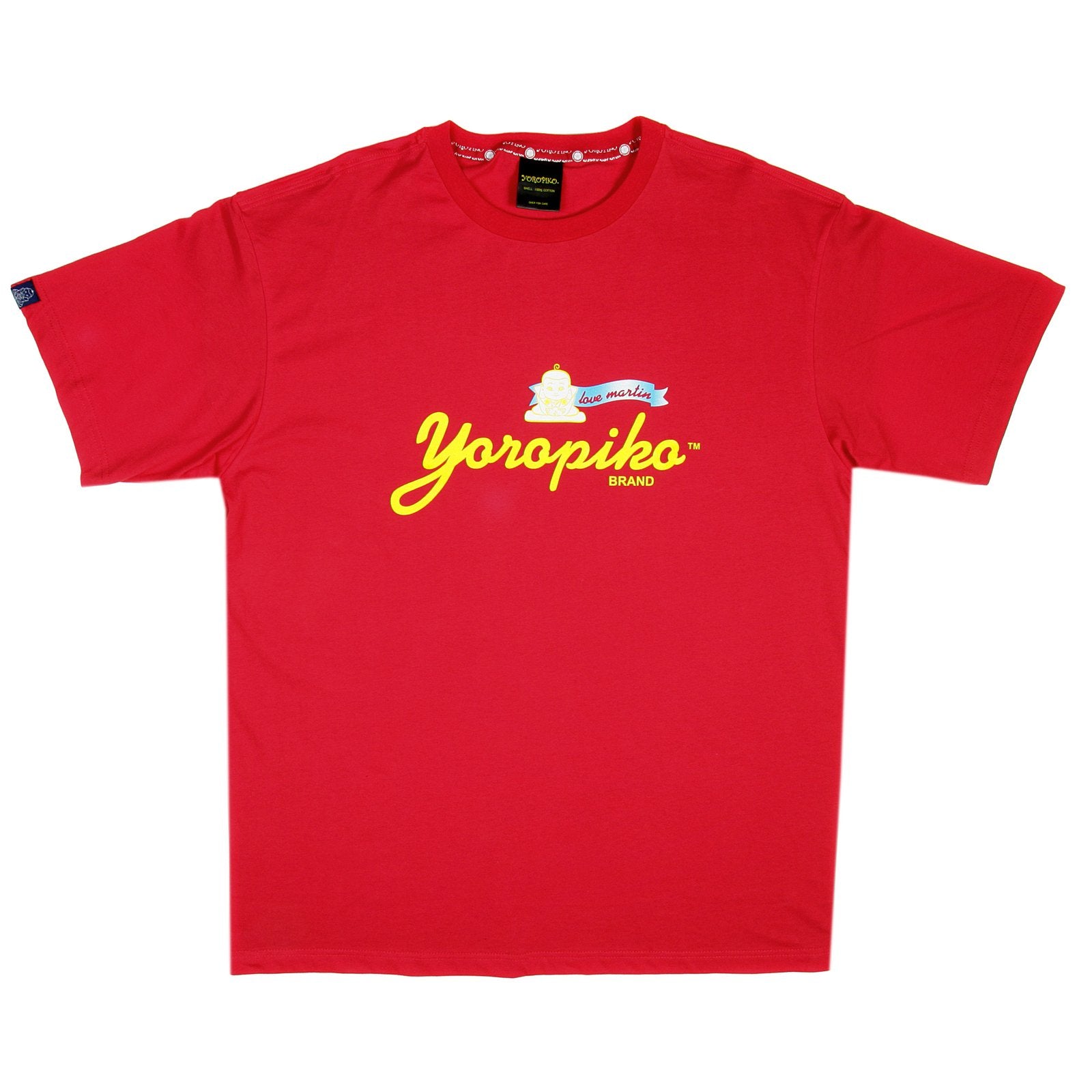 YOROPIKO KENNEX FUND REGULAR FIT PRINTED RED CREW NECK T-SHIRT YORO3506