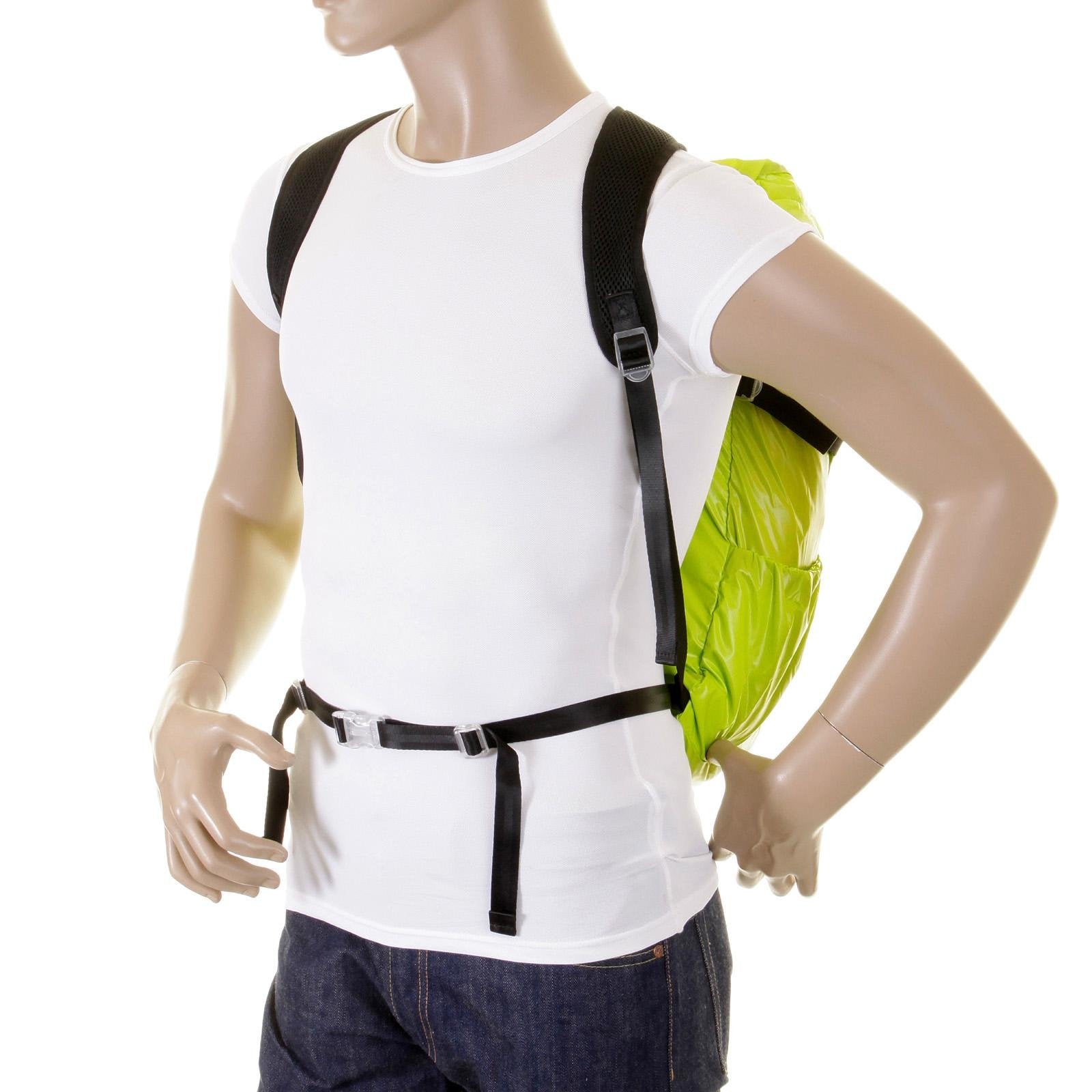 RMC MARTIN KSOHOH MKWS UNISEX LIGHTWEIGHT NYLON BACKPACK IN LIME WITH TOP FLAP CLIP CLOSURE REDM2273