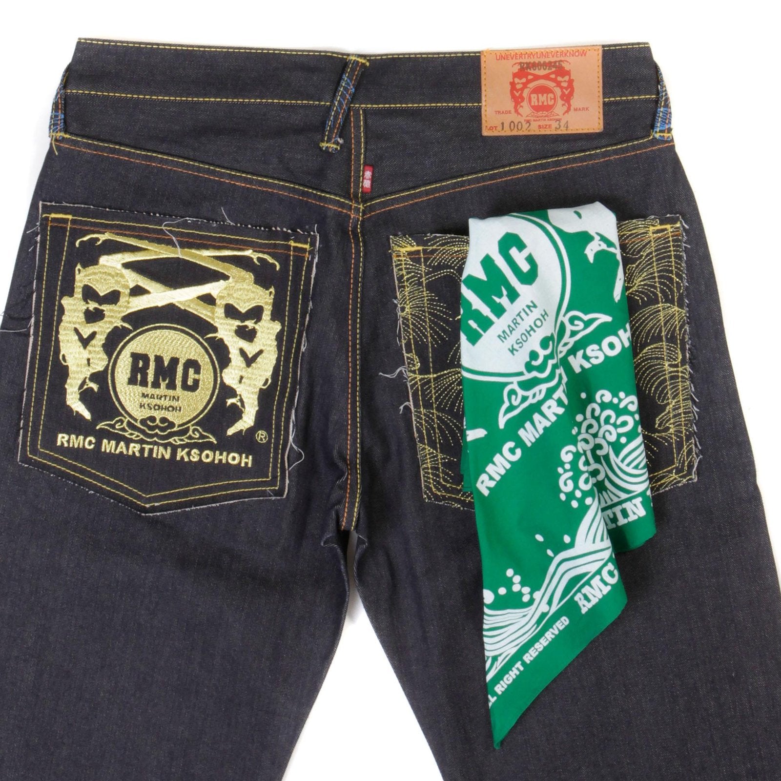 RMC JEANS 100% COTTON GREEN PRINTED BANDANA FOR MEN RMC JEANS2918