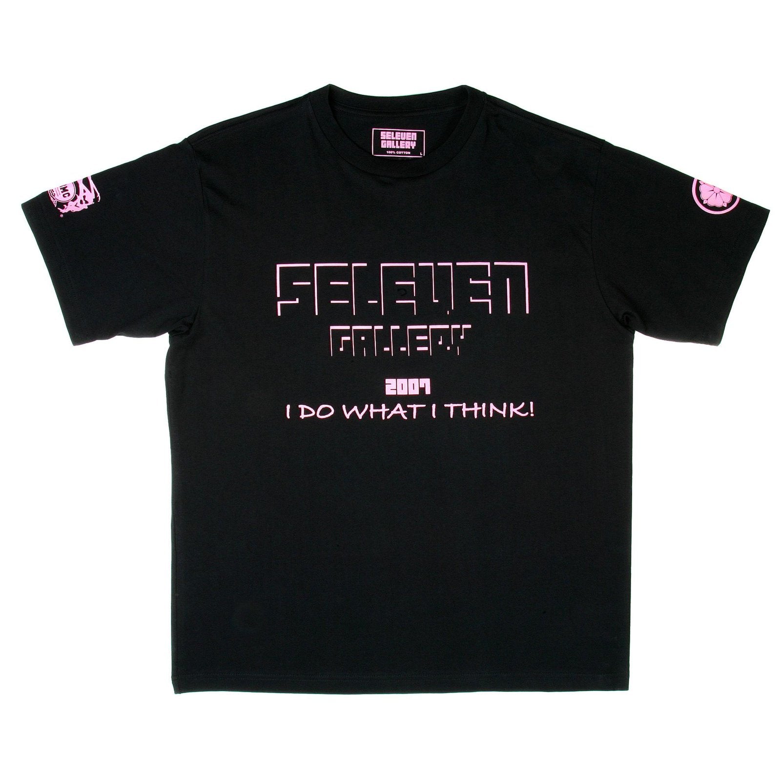 RMC JEANS X YOROPIKO COLLECTORS ITEM LIMITED EDITION REGULAR FIT PINK SELEVEN T-SHIRT IN BLACK YORO3778