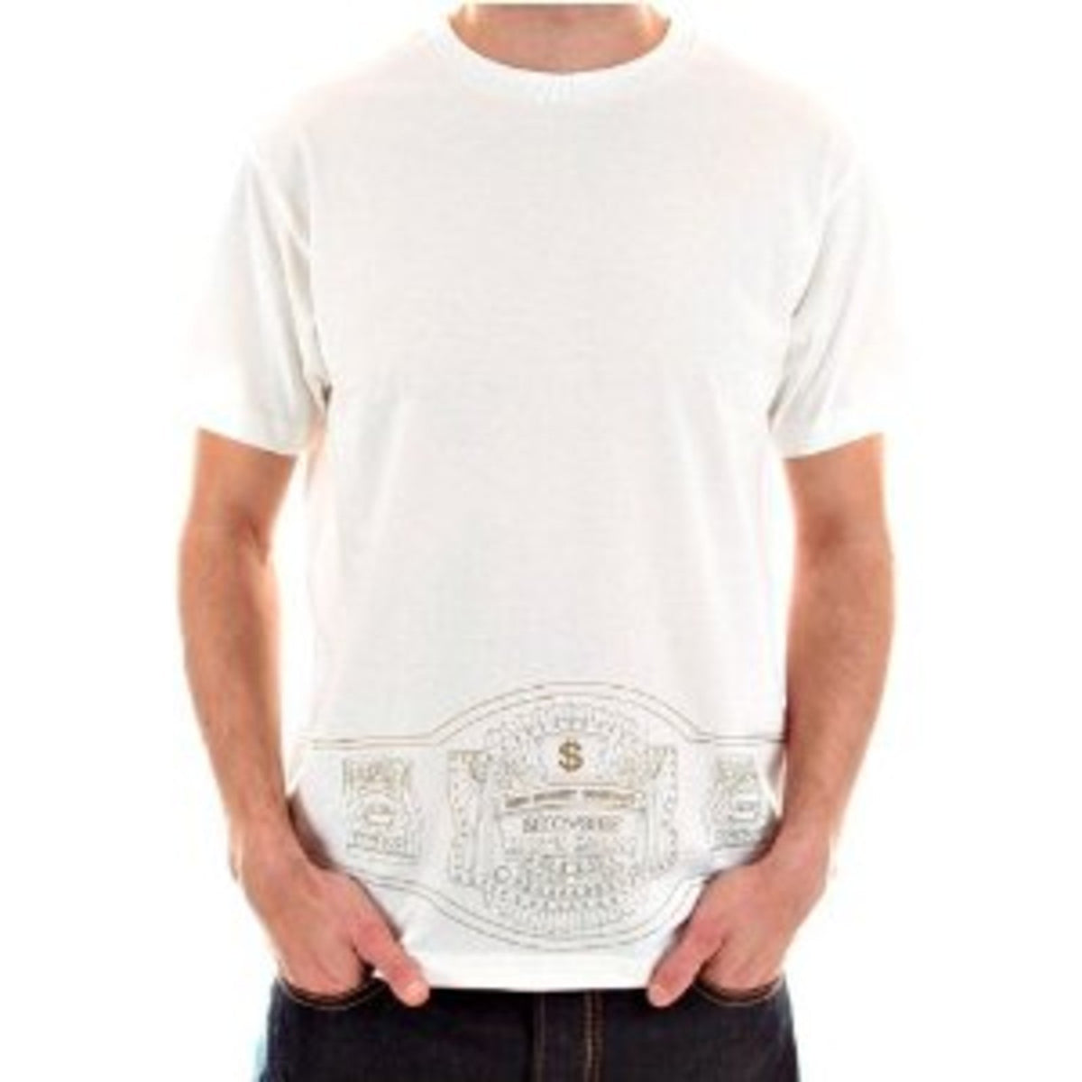 RMC JEANS RARE COTTON SHORT SLEEVE CREW NECK NATURAL T SHIRT WITH EXCLUSIVE THE CHAMPION PRINT REDM5948