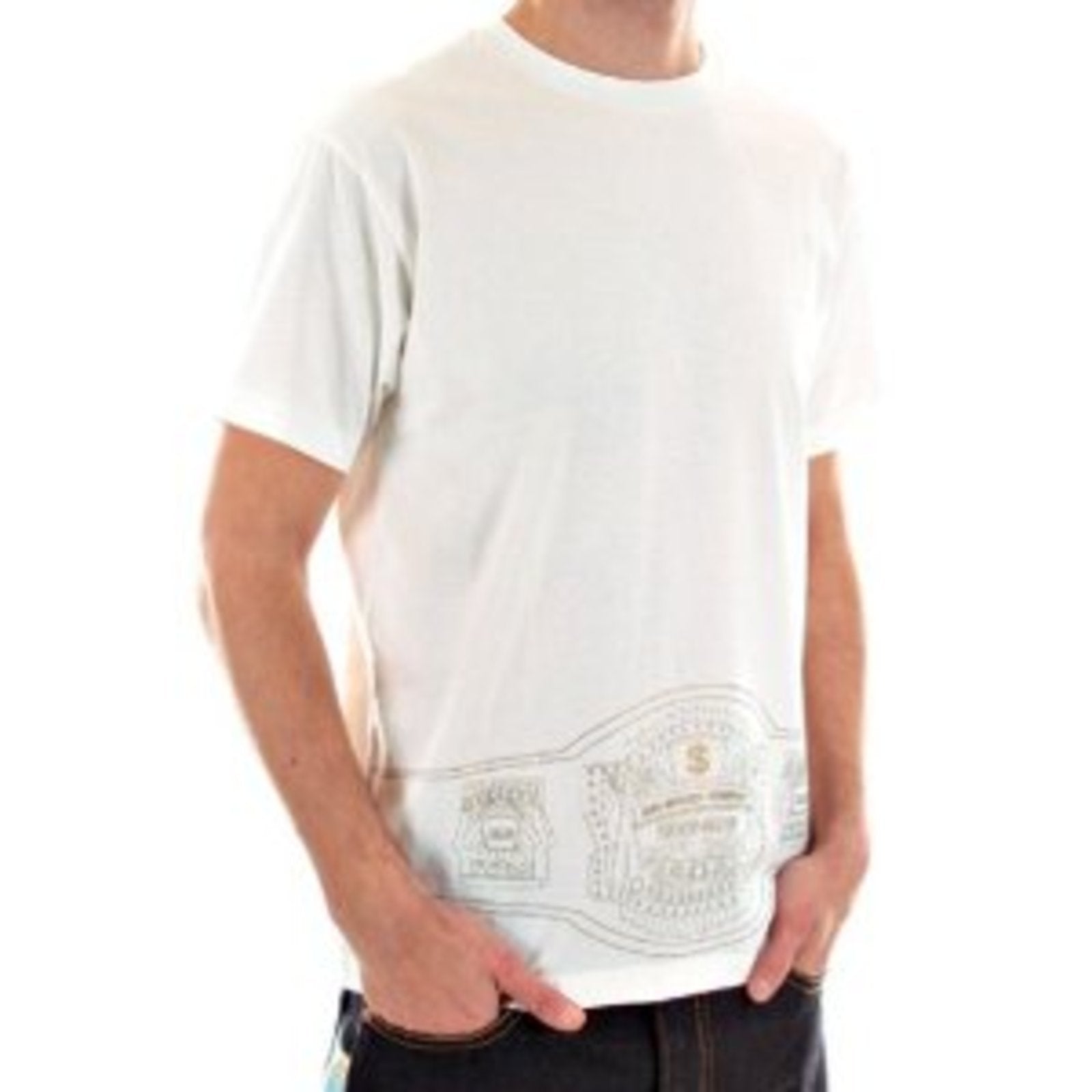 RMC JEANS RARE COTTON SHORT SLEEVE CREW NECK NATURAL T SHIRT WITH EXCLUSIVE THE CHAMPION PRINT REDM5948