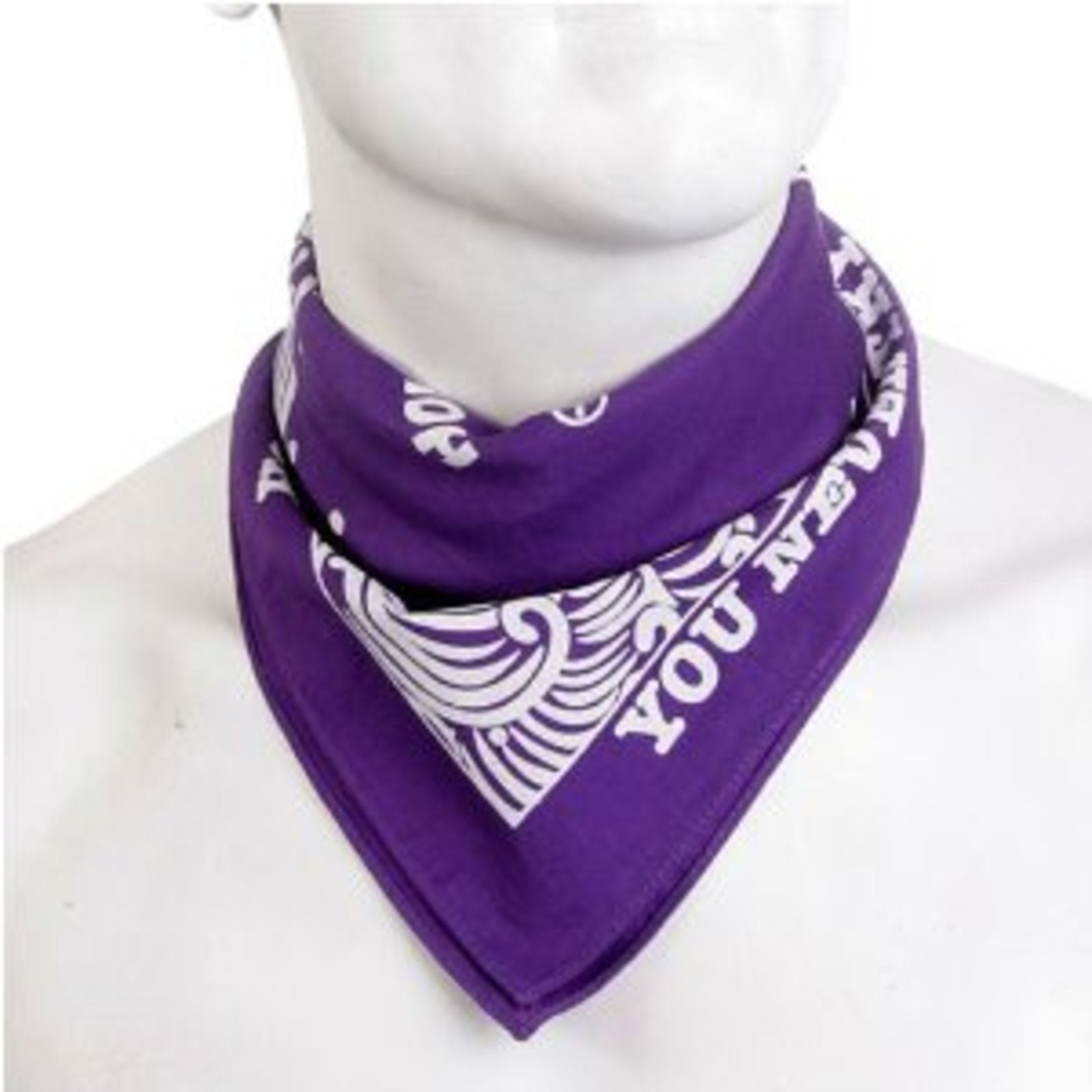 YOROPIKO COTTON LOGO PRINTED PURPLE BANDANA YORO2963