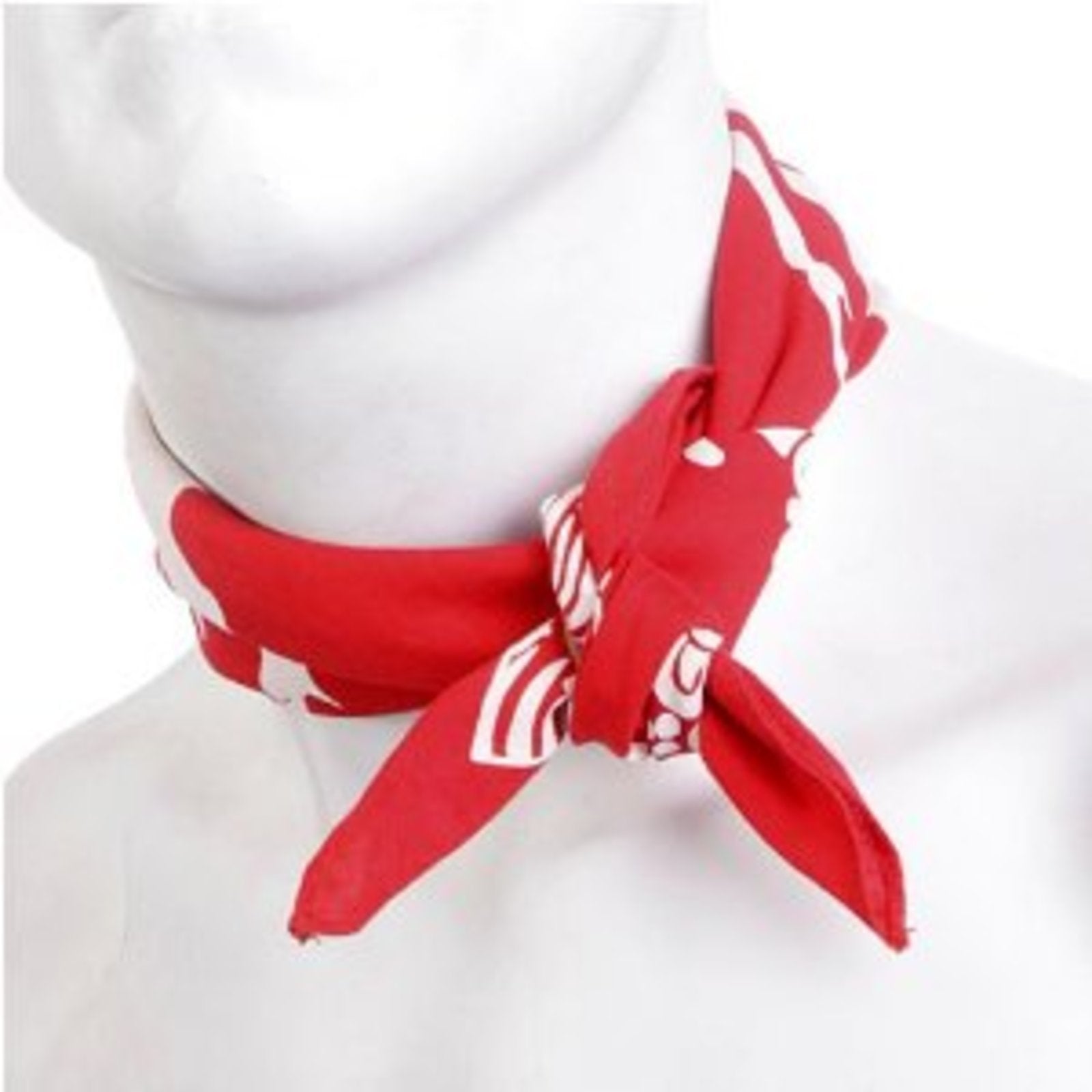 YOROPIKO COTTON LOGO PRINTED RED BANDANA SKU-YORO2949