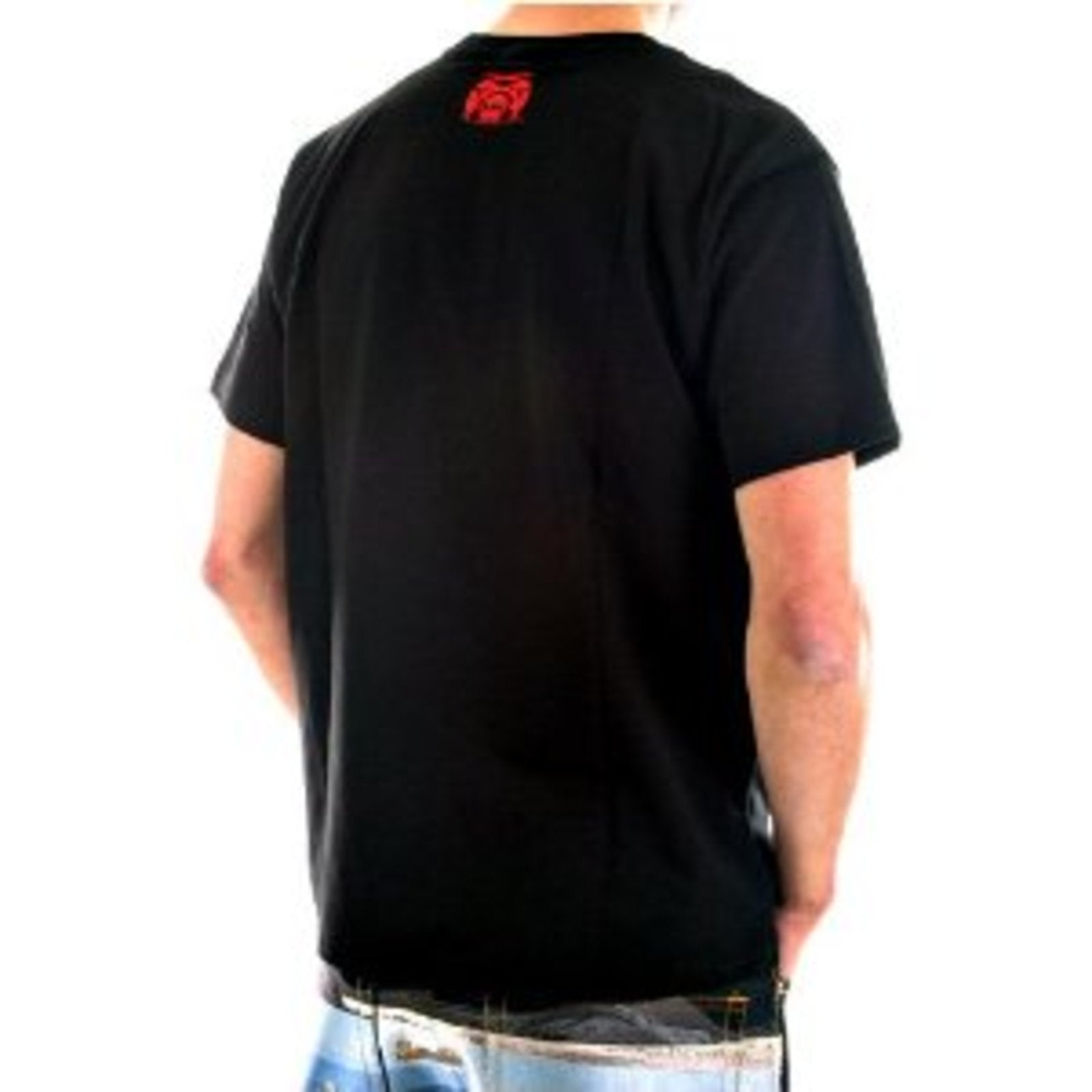 RMC JEANS COTTON SHORT SLEEVE CREW NECK REGULAR FIT BLACK T SHIRT WITH EXCLUSIVE SUPERMC PRINT REDM5953
