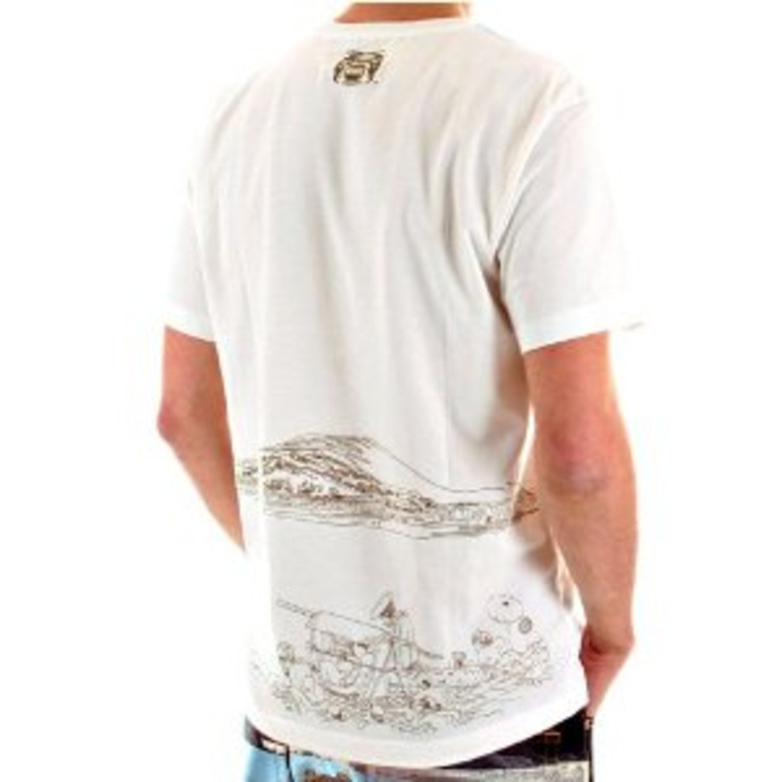 RMC JEANS EXCLUSIVE TOYO STORY PORTER GENUINE AND AUTHENTIC SHORT SLEEVE WHITE COTTON T SHIRT REDM5931