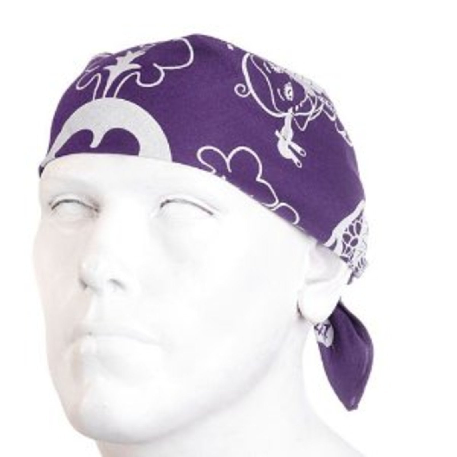 YOROPIKO COTTON LOGO PRINTED PURPLE BANDANA YORO2963