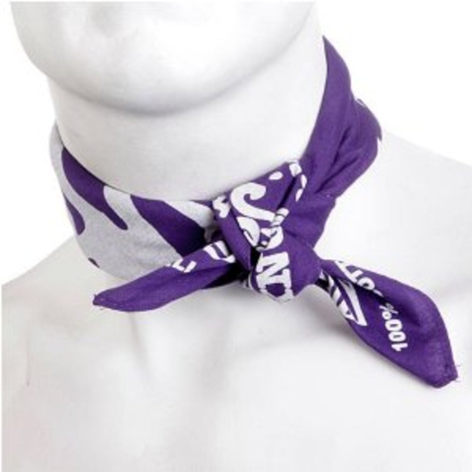 YOROPIKO COTTON LOGO PRINTED PURPLE BANDANA YORO2963