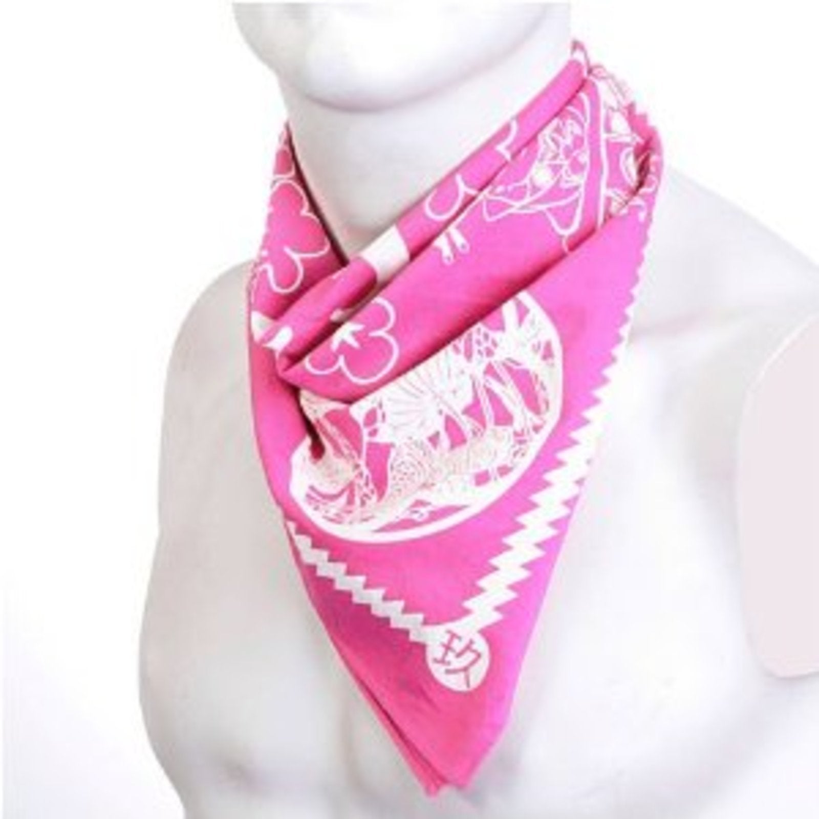 YOROPIKO COTTON LOGO PRINTED FUCHSIA BANDANA YORO2964