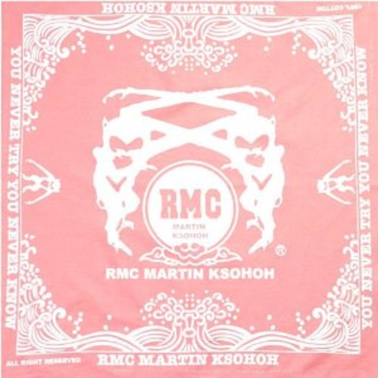YOROPIKO COTTON LOGO PRINTED FUCHSIA BANDANA YORO2964