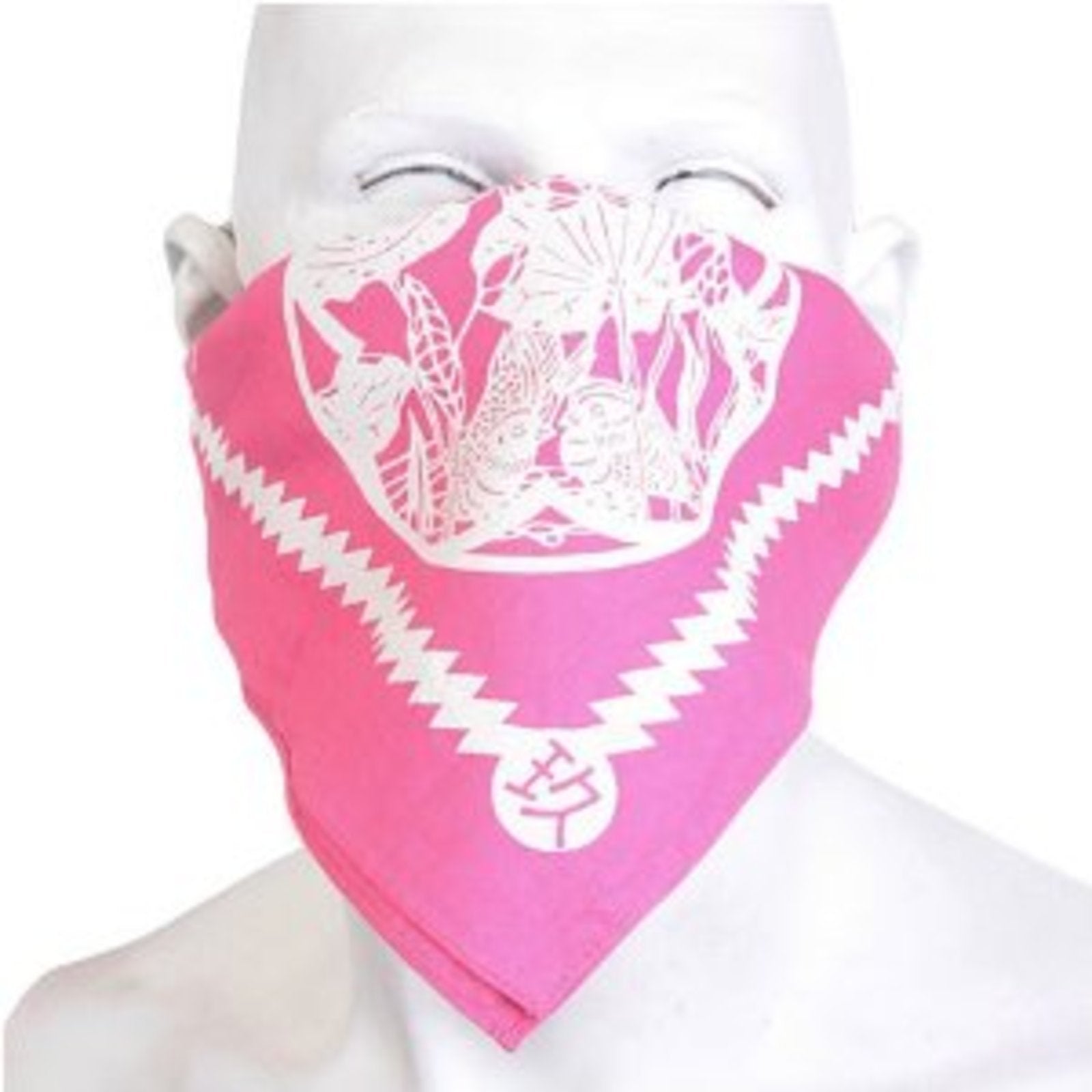 YOROPIKO COTTON LOGO PRINTED FUCHSIA BANDANA YORO2964