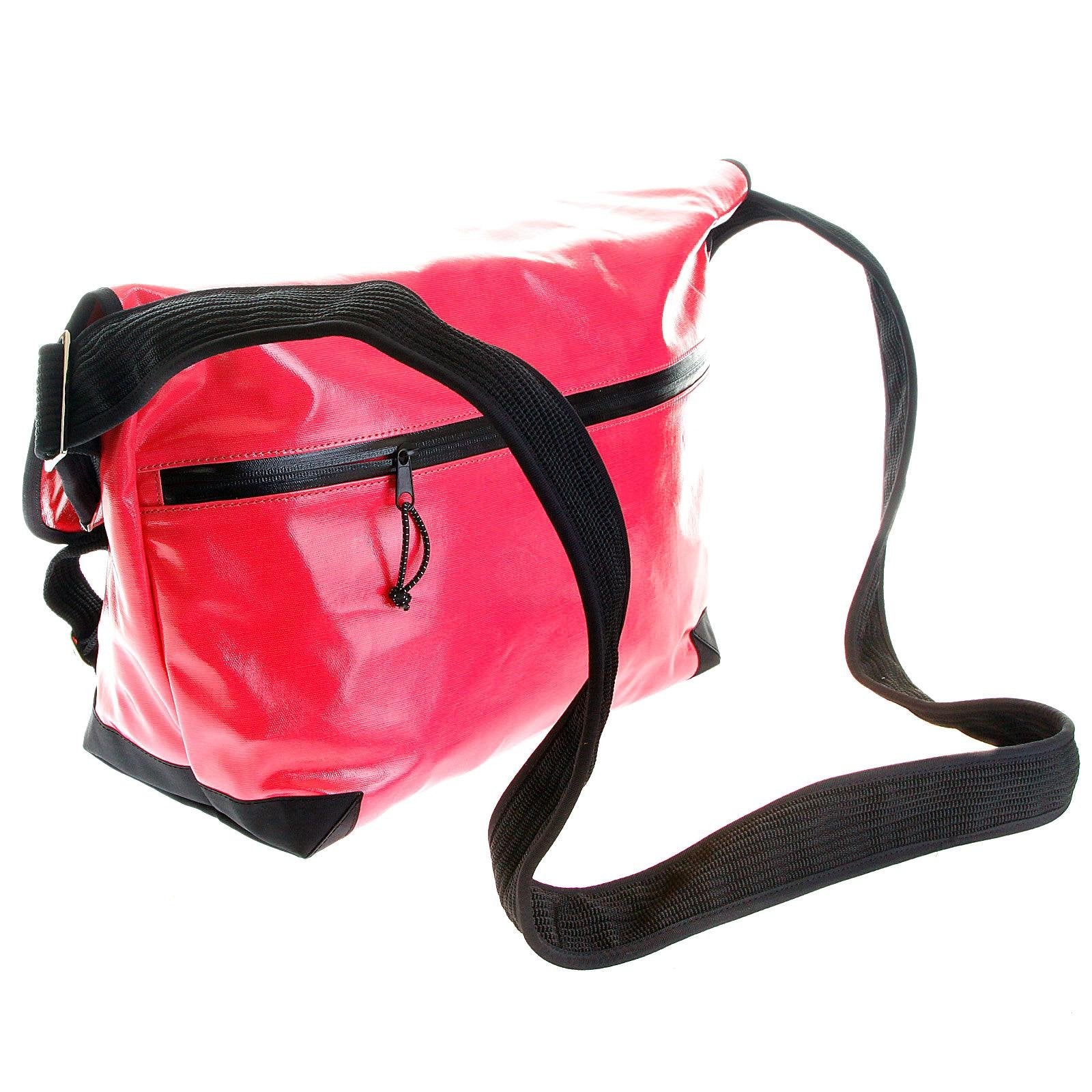 RMC MKWS UNISEX LAMINATED CANVAS 100% COTTON SHOULDER CYCLIST FASHION BAG IN BUBBLEGUM PINK REDM5547