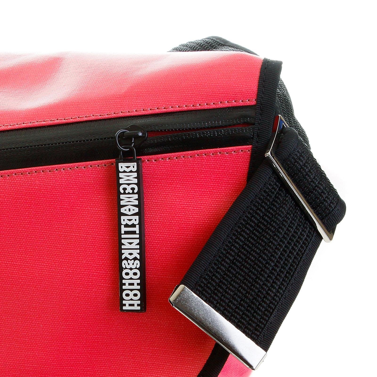 RMC MKWS UNISEX LAMINATED CANVAS 100% COTTON SHOULDER CYCLIST FASHION BAG IN BUBBLEGUM PINK REDM5547