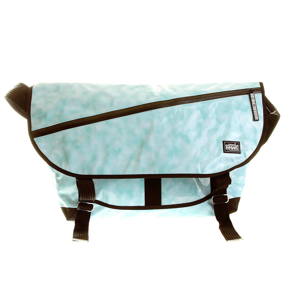 RMC MKWS UNISEX AQUA BLUE PVC COATED 100% COTTON CANVAS SHOULDER BAG FOR CYCLISTS REDM5551