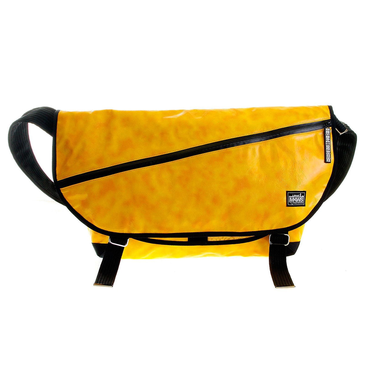 RMC MKWS UNISEX PVC COATED CANVAS FASHION CYCLIST LARGE SHOULDER BAG IN AMBER REDM5554