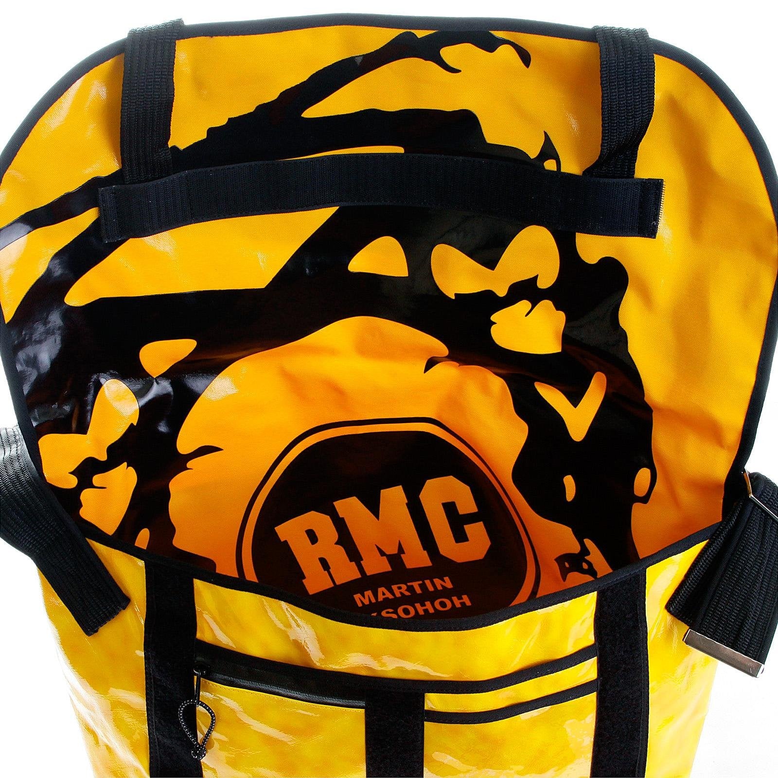 RMC MKWS UNISEX PVC COATED CANVAS FASHION CYCLIST LARGE SHOULDER BAG IN AMBER REDM5554