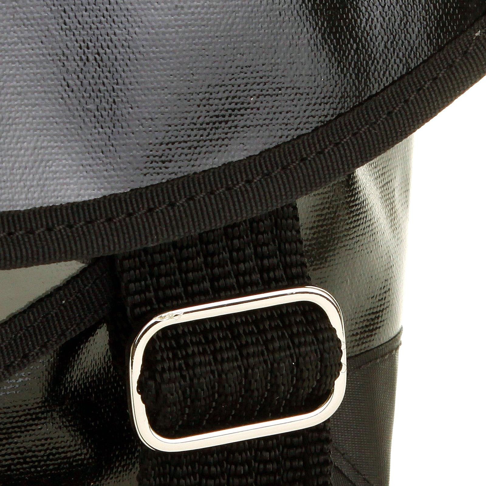 RMC MKWS UNISEX LARGE LAMINATED COTTON CANVAS SHOULDER CYCLIST FASHION BAG IN BLACK REDM5559