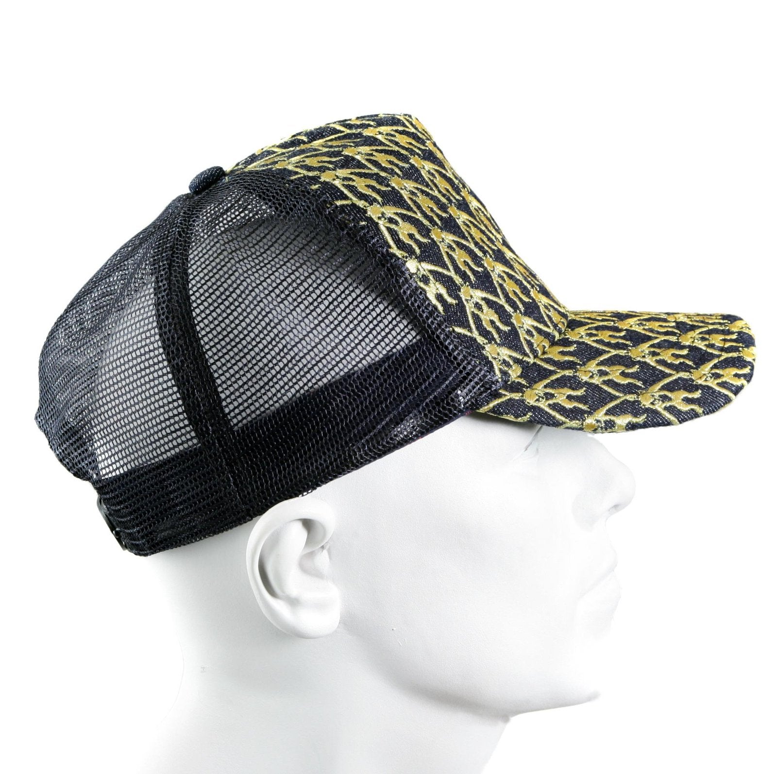 RMC JEANS MENS BLACK MESH GOLD LOGO EMBROIDERED CAP REDM9097