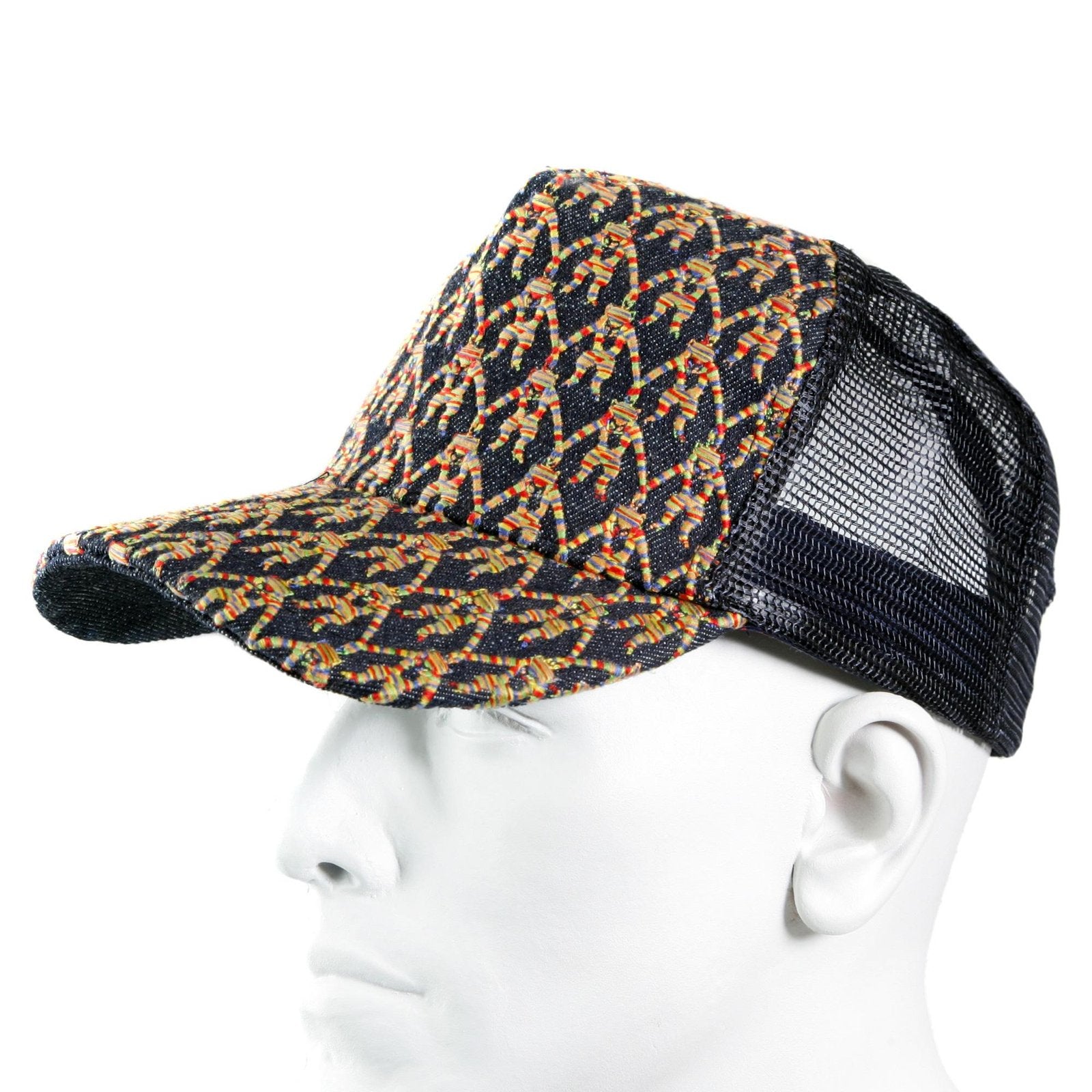RMC JEANS BLACK MESH WITH RAINBOW EMBROIDERED LOGO CAP FOR MEN REDM9100