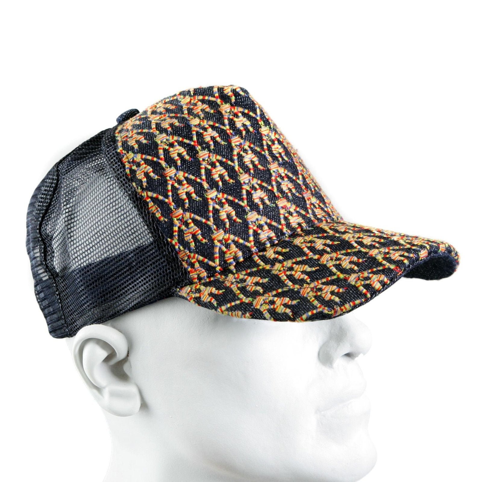 RMC JEANS BLACK MESH WITH RAINBOW EMBROIDERED LOGO CAP FOR MEN REDM9100