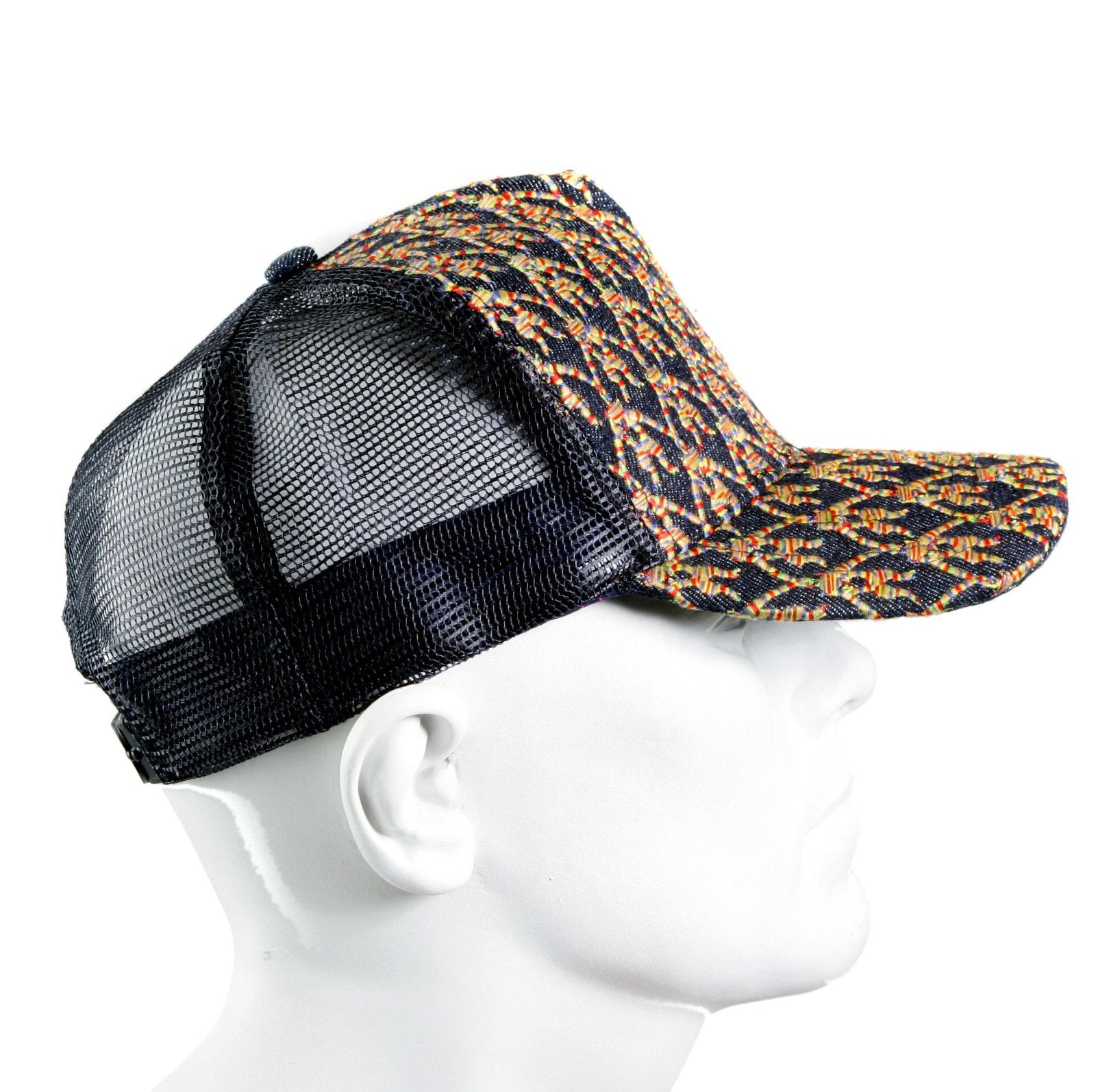 RMC JEANS BLACK MESH WITH RAINBOW EMBROIDERED LOGO CAP FOR MEN REDM9100