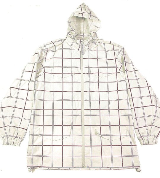 YOROPIKO MARTIN YAT MING REGULAR FIT HOODED WHITE AND COFFEE CHECKED FUNCTIONAL JACKET REDM3168