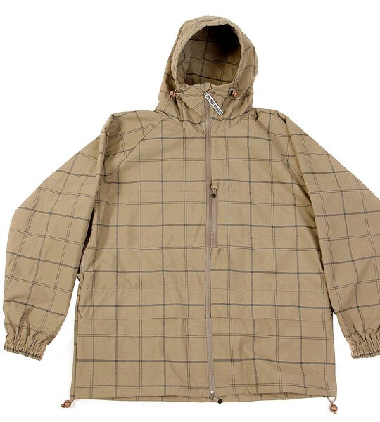 YOROPIKO MARTIN YAT MING REGULAR FIT HOODED COFFEE CHECKED FUNCTIONAL JACKET REDM3170
