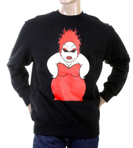 RMC JEANS MENS LARGE FITTING BLACK RWH141264 CREW NECK RED MY GIRL PRINTED SWEATSHIRT REDM0939